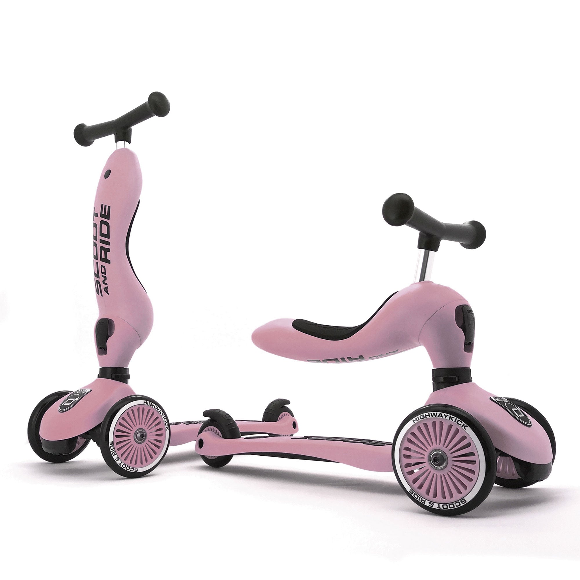 Scoot & Ride 2-in-1 Ride-On & Stand Kids Scooter, Ages 1-5, Rose (Used) - VMInnovations