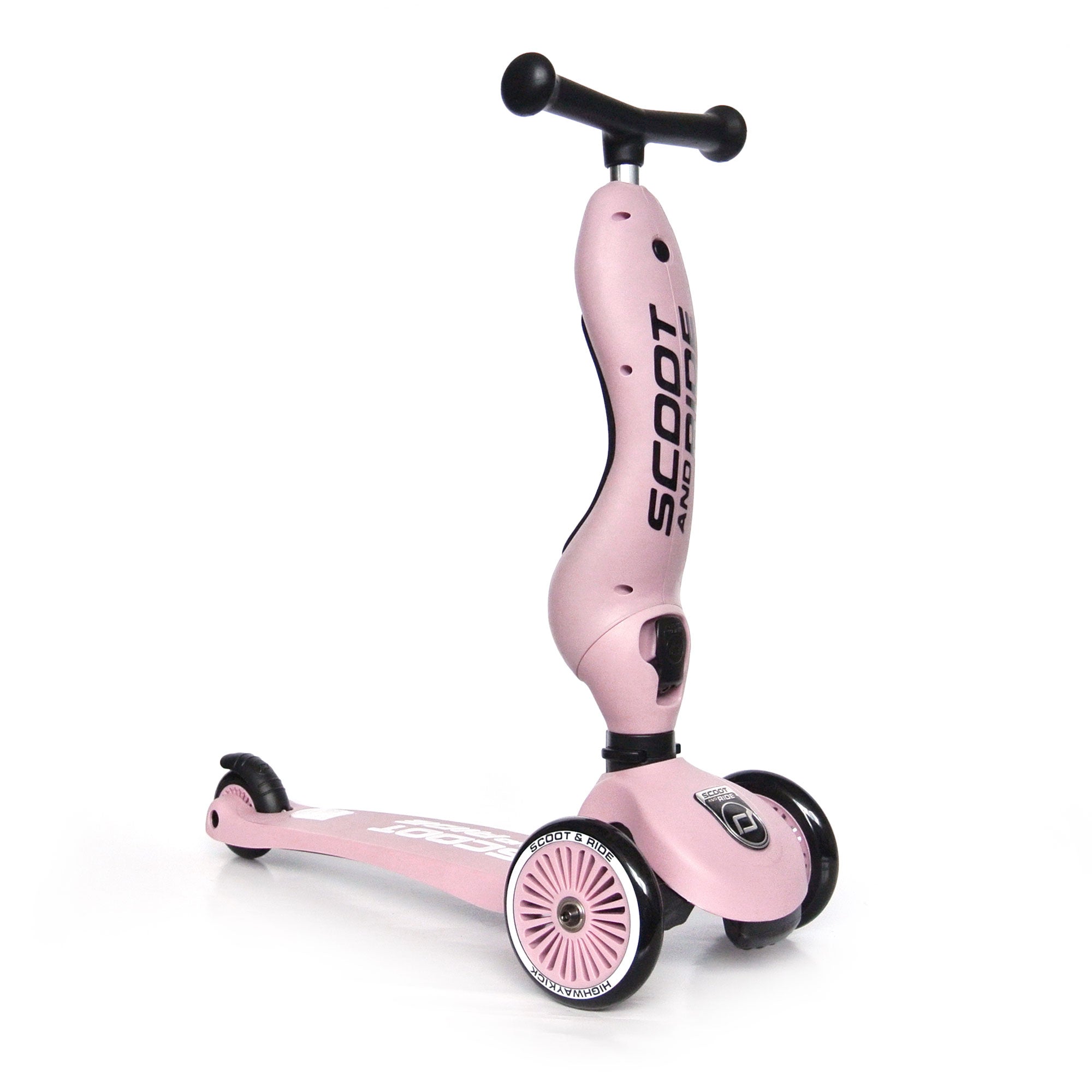Scoot & Ride 2-in-1 Ride-On & Stand Kids Scooter, Ages 1-5, Highwaykick 1, Rose