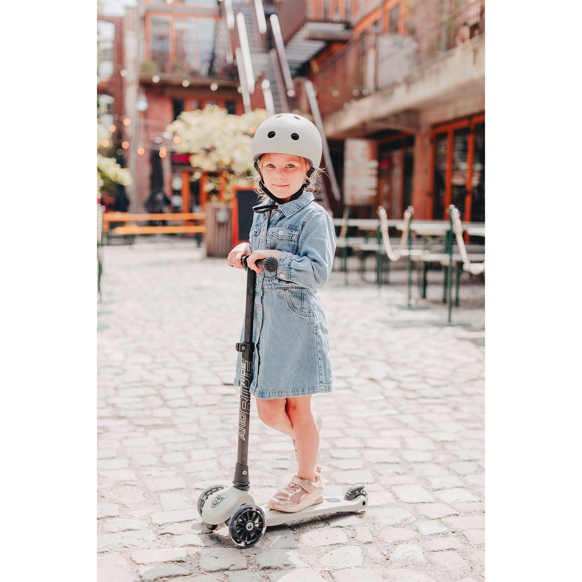 Scoot & Ride Stand-up Push Scooter for Children Ages 3-6, Highwaykick 3, Ash