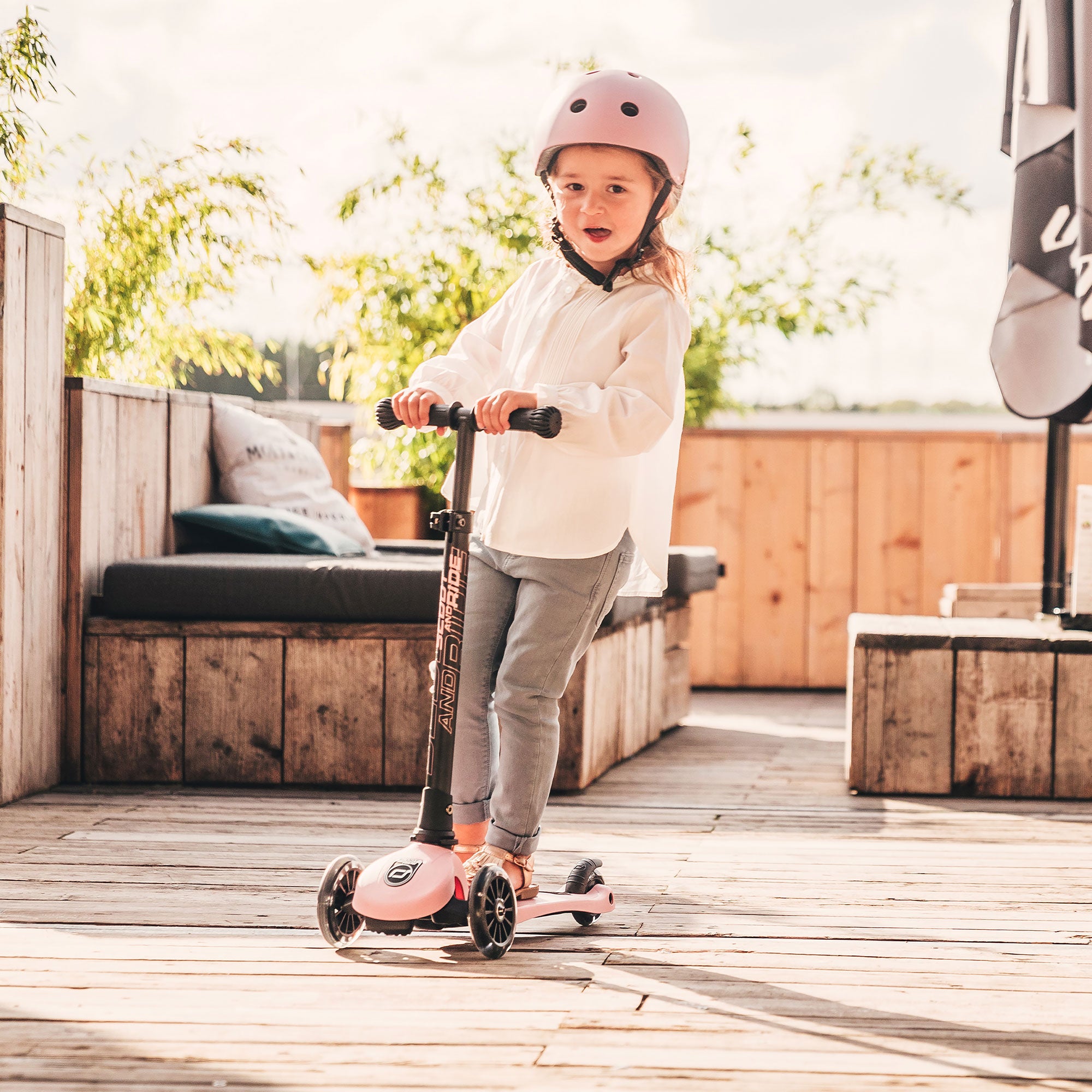 Scoot & Ride Stand-up Push Scooter for Children Ages 3-6, Highwaykick 3, Rose - VMInnovations