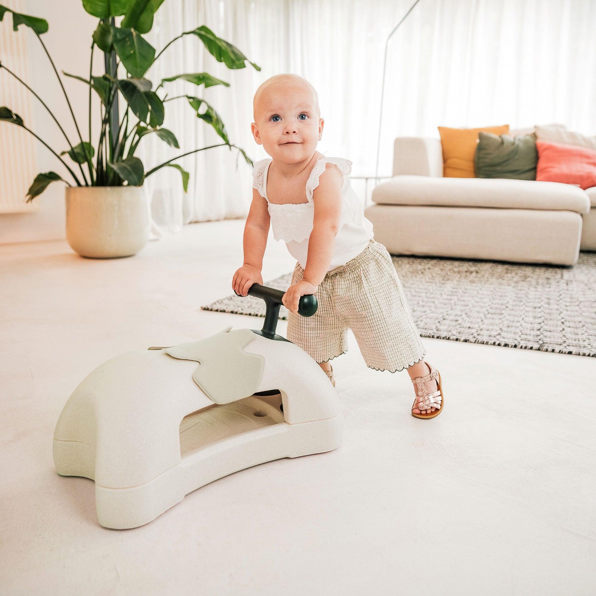 Scoot & Ride My First 3 in 1 Walker, Ride On, & Scoot Board, Sand (Open Box) - VMInnovations