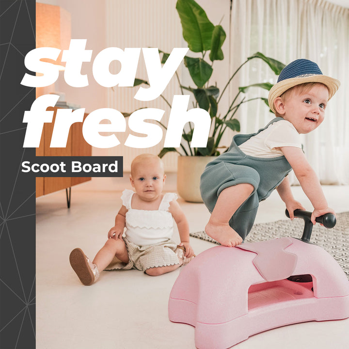 Scoot & Ride My First 3 in 1 Baby Walker, Ride On, & Scoot Board w/Storage, Rose - VMInnovations
