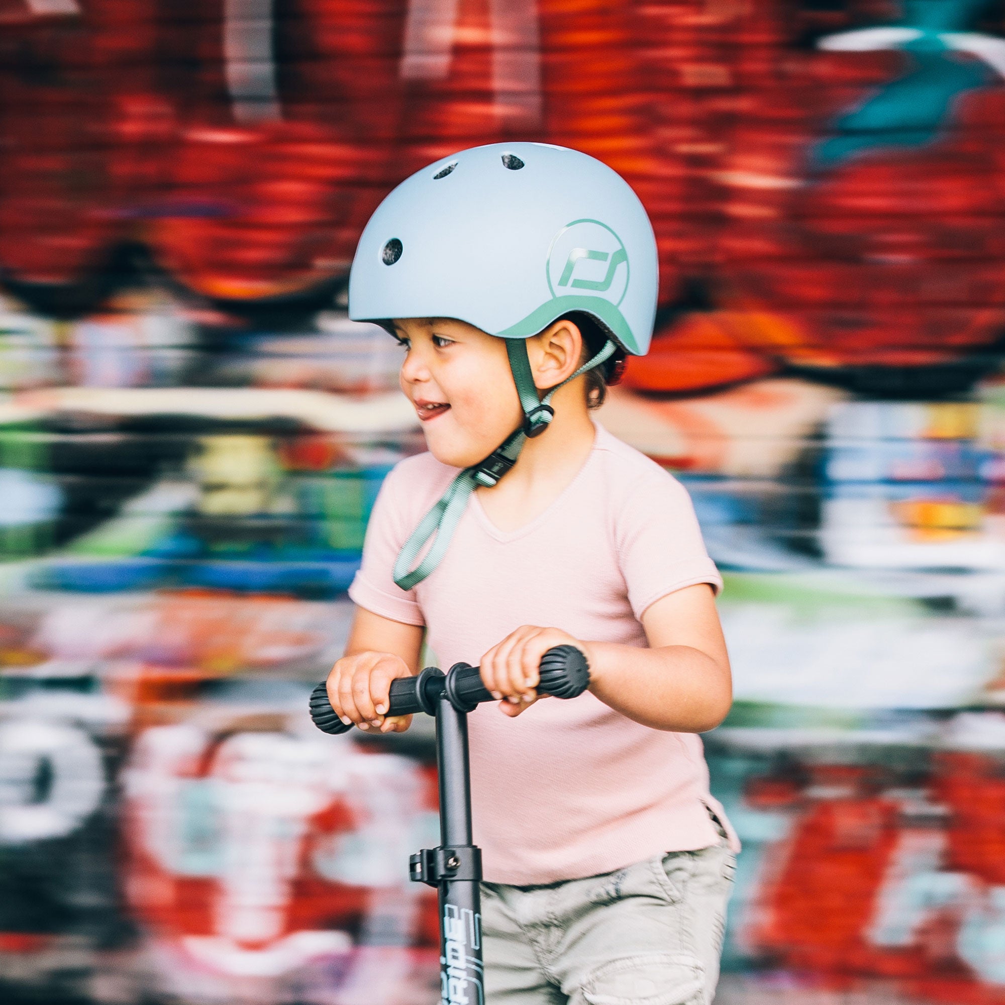 Scoot & Ride Kids Bike and Scooter Helmet with LED Light, S-M, Steel (Open Box) - VMInnovations