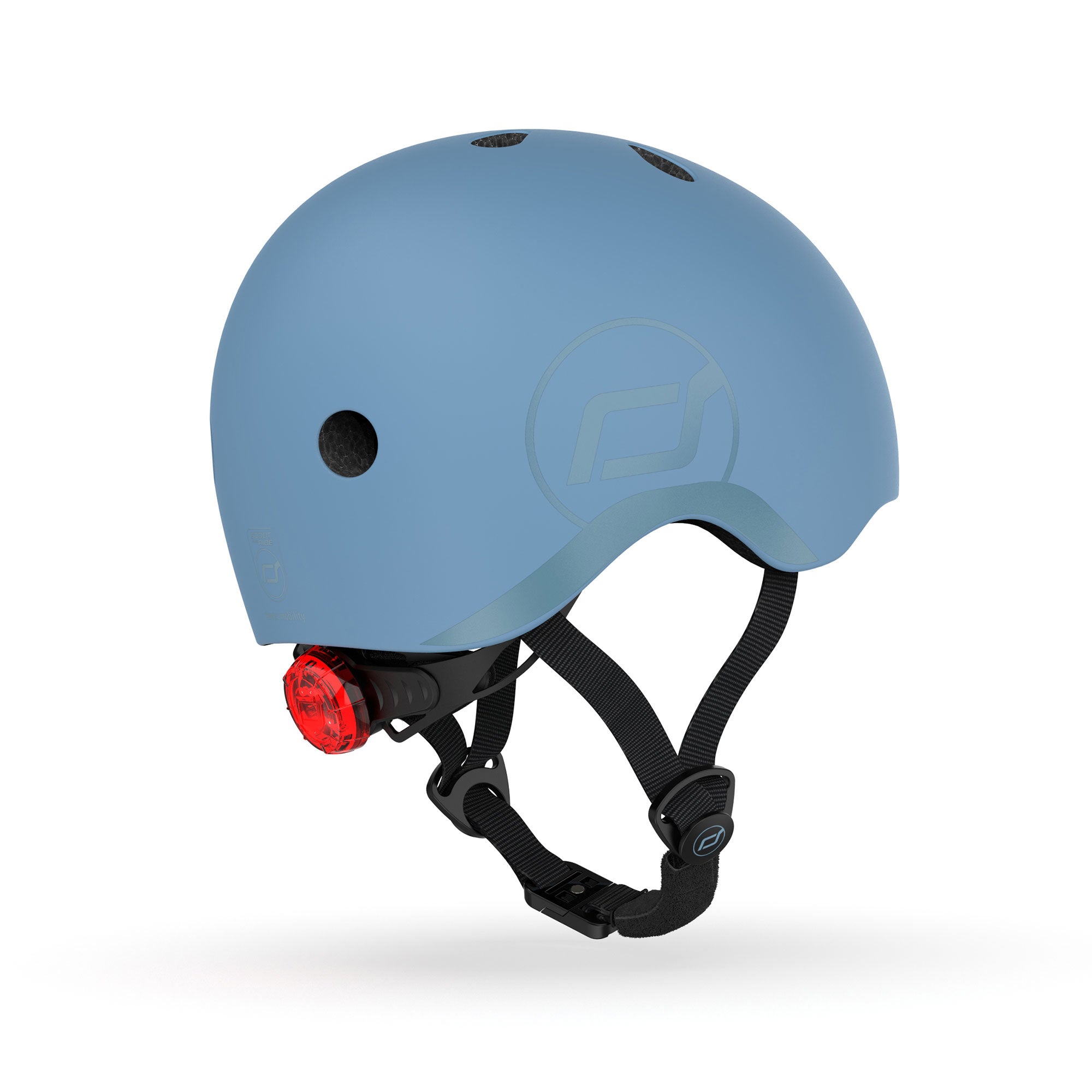 Scoot & Ride Kids Bike and Scooter Helmet with LED Light, S-M, Steel (Open Box) - VMInnovations