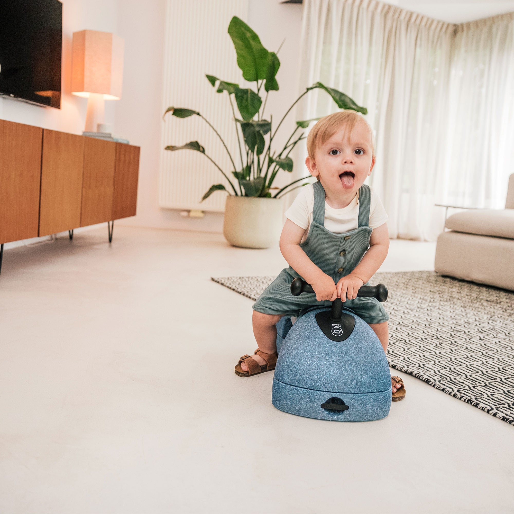 Scoot & Ride My First 3 in 1 Baby Walker, Ride On & Scoot Board w/Storage, Steel - VMInnovations