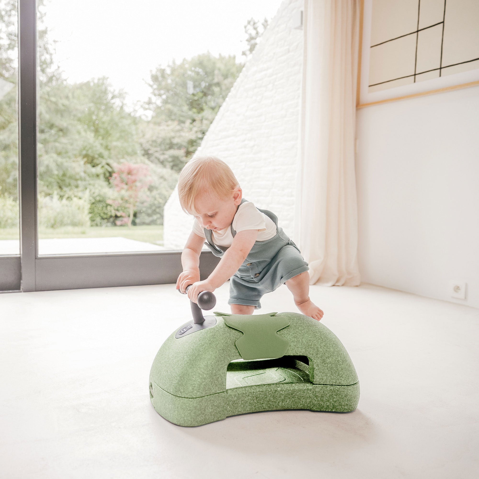 Scoot & Ride My First 3 in 1 Baby Walker, Ride On & Scoot Board w/Storage, Olive - VMInnovations