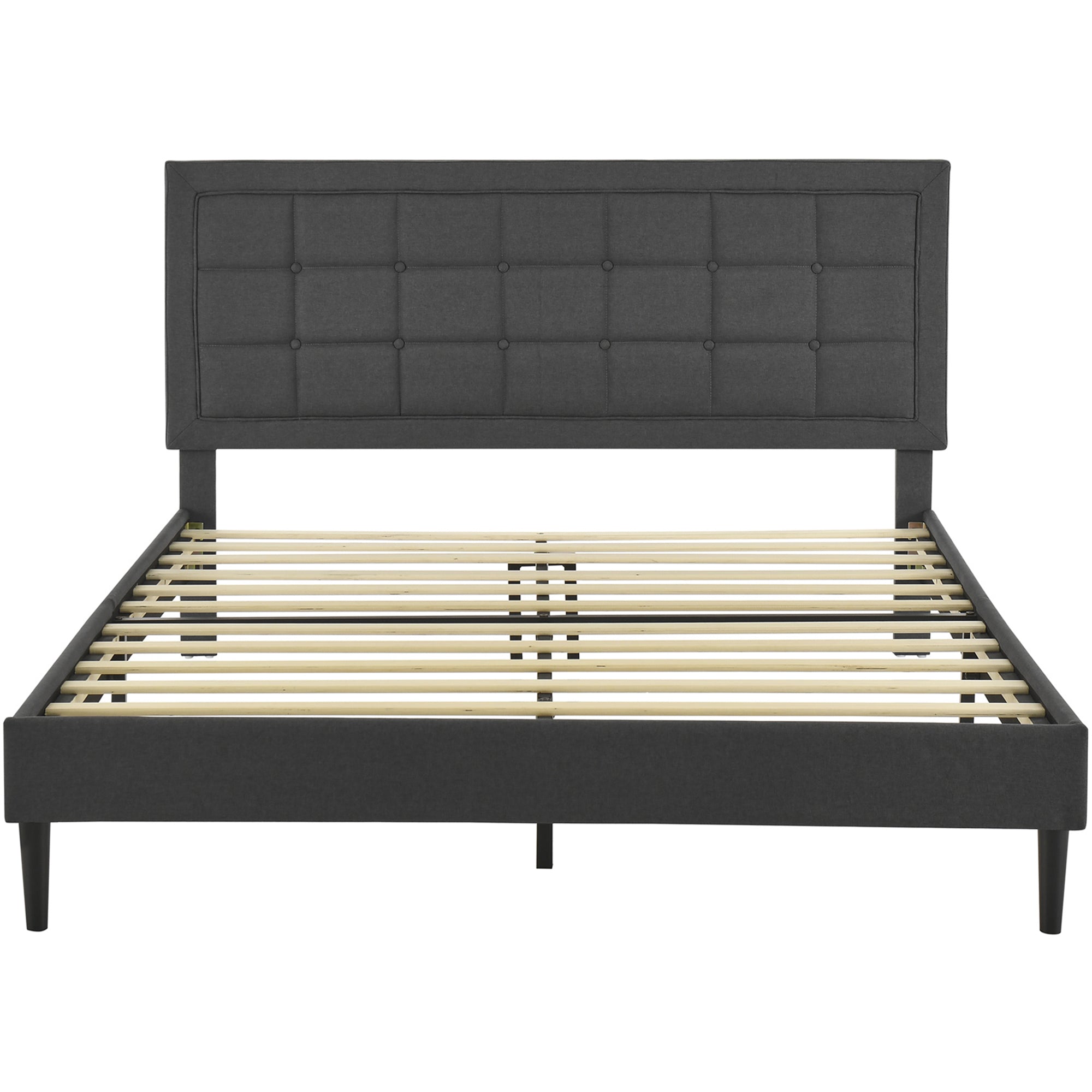 DeCoro Mornington Upholstered 2.0Platform FullSize Bed Frame&Headboard(Open Box) - VMInnovations
