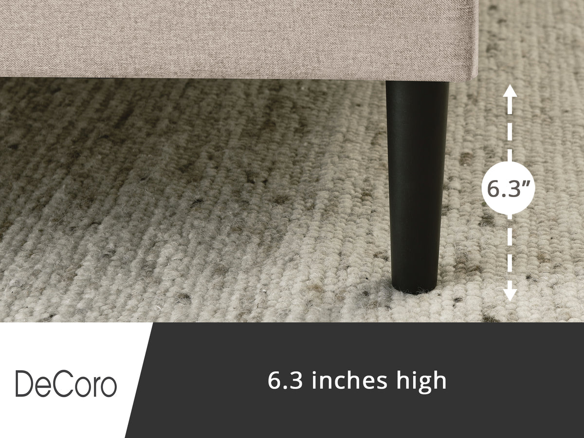 DeCoro Mornington Upholstered Platform Bed w/ Metal Frame, Linen, Queen (Used)
