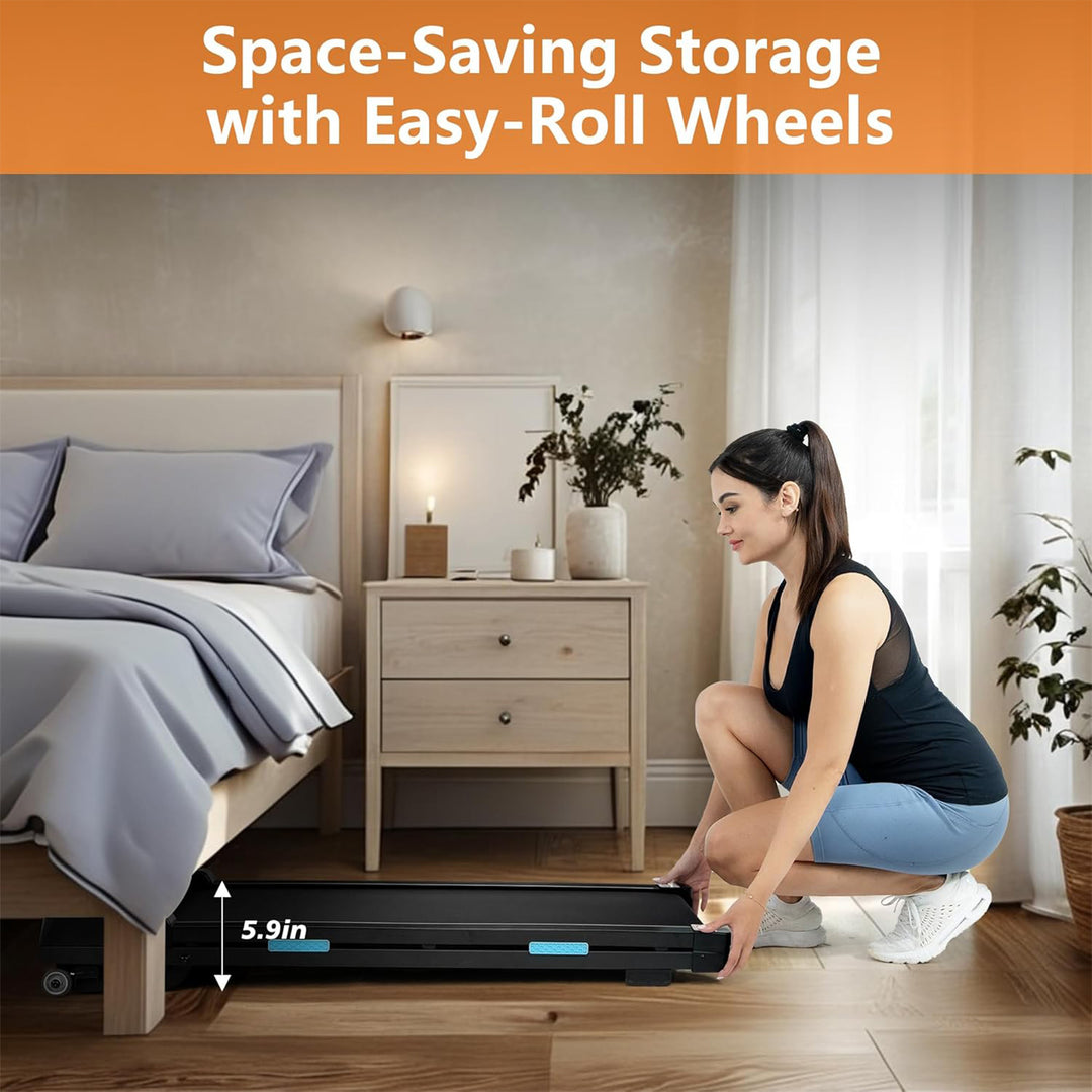 Ksports Under Desk Walking Pad Treadmill with Auto Incline and Wheels, 2.5 HP - VMInnovations