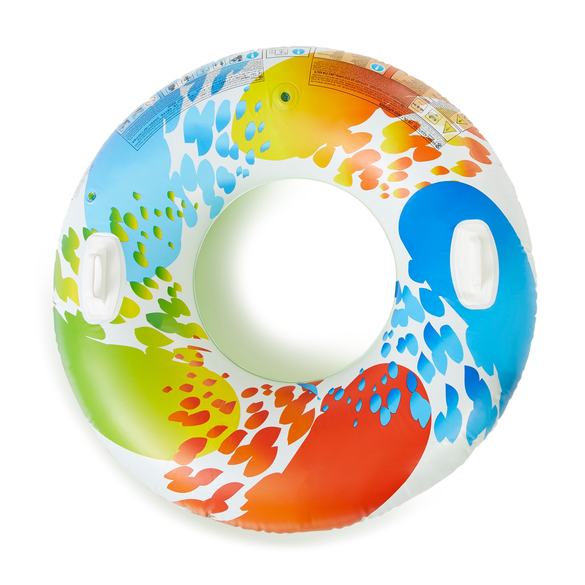 INTEX Inflatable Color Whirl Floating Tube Raft with Handles - Open box (8 Pack) - VMInnovations