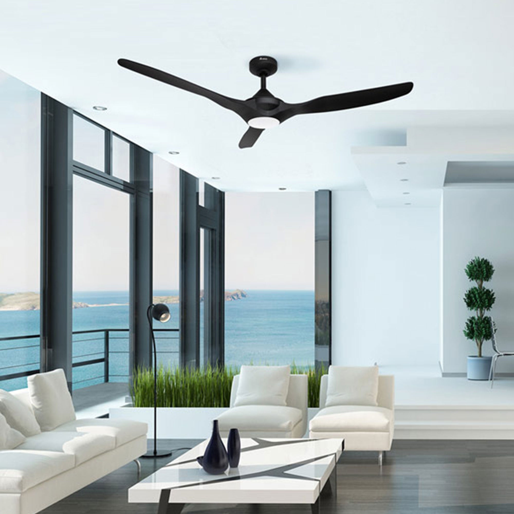 Delta Breez 52" Ceiling Fan with LED, Remote, Indoor/Outdoor, Benicia (Open Box) - VMInnovations