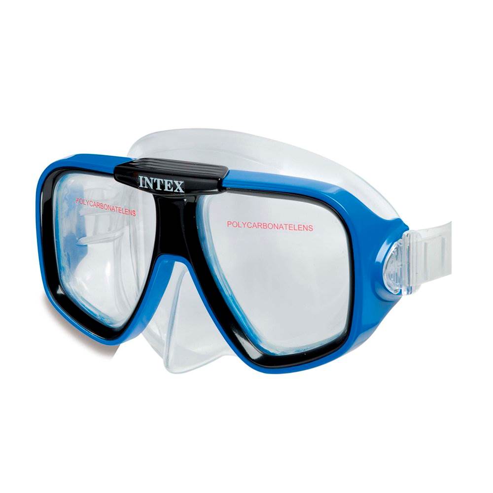Intex Reef Rider Swimming Diving Mask & Snorkel Set for Ages 8+, Blue | 55948 (Used)