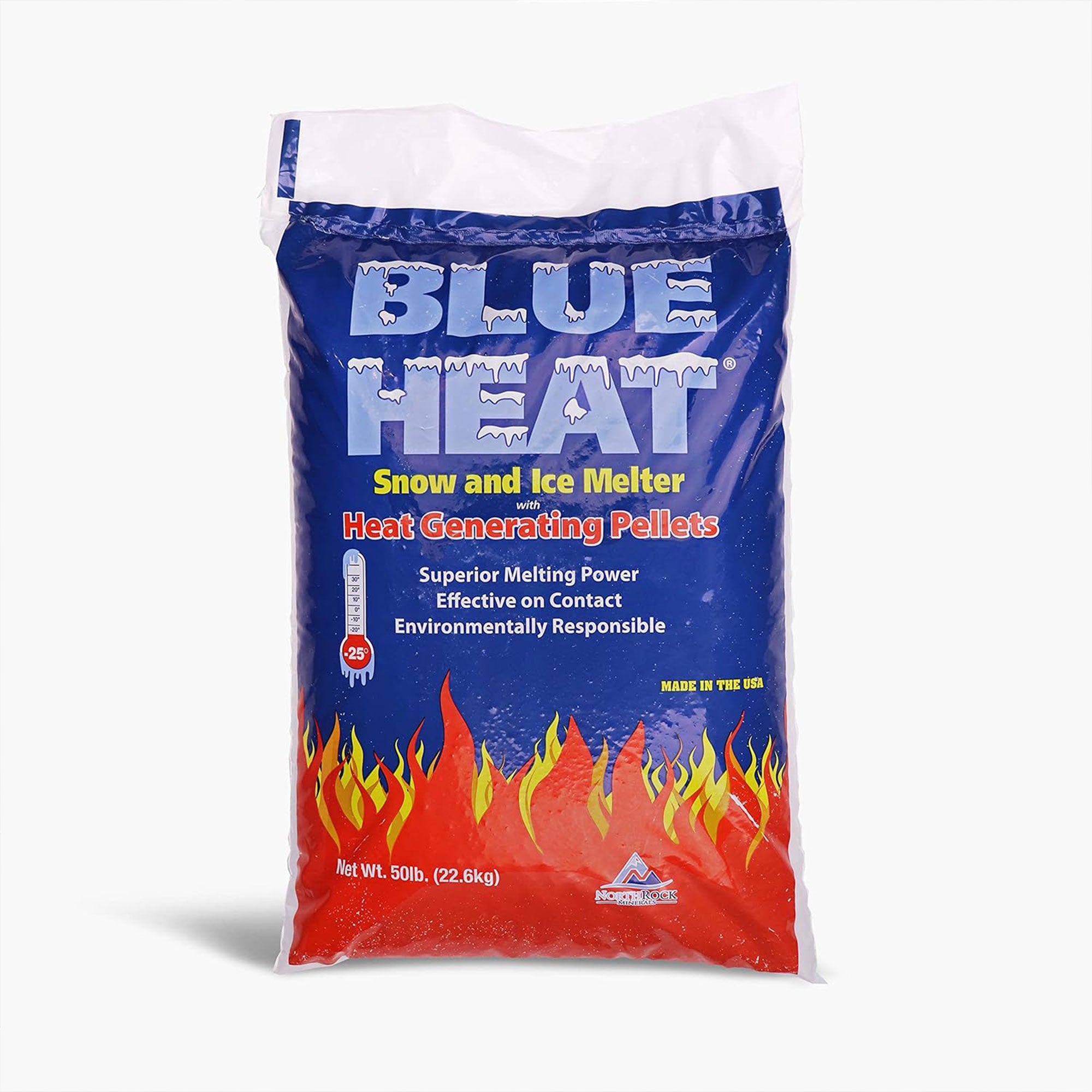 Blue Heat 5 Pack Ice Melt Pellets Deicer and Snow Removal for Driveway, 50 Lbs - VMInnovations