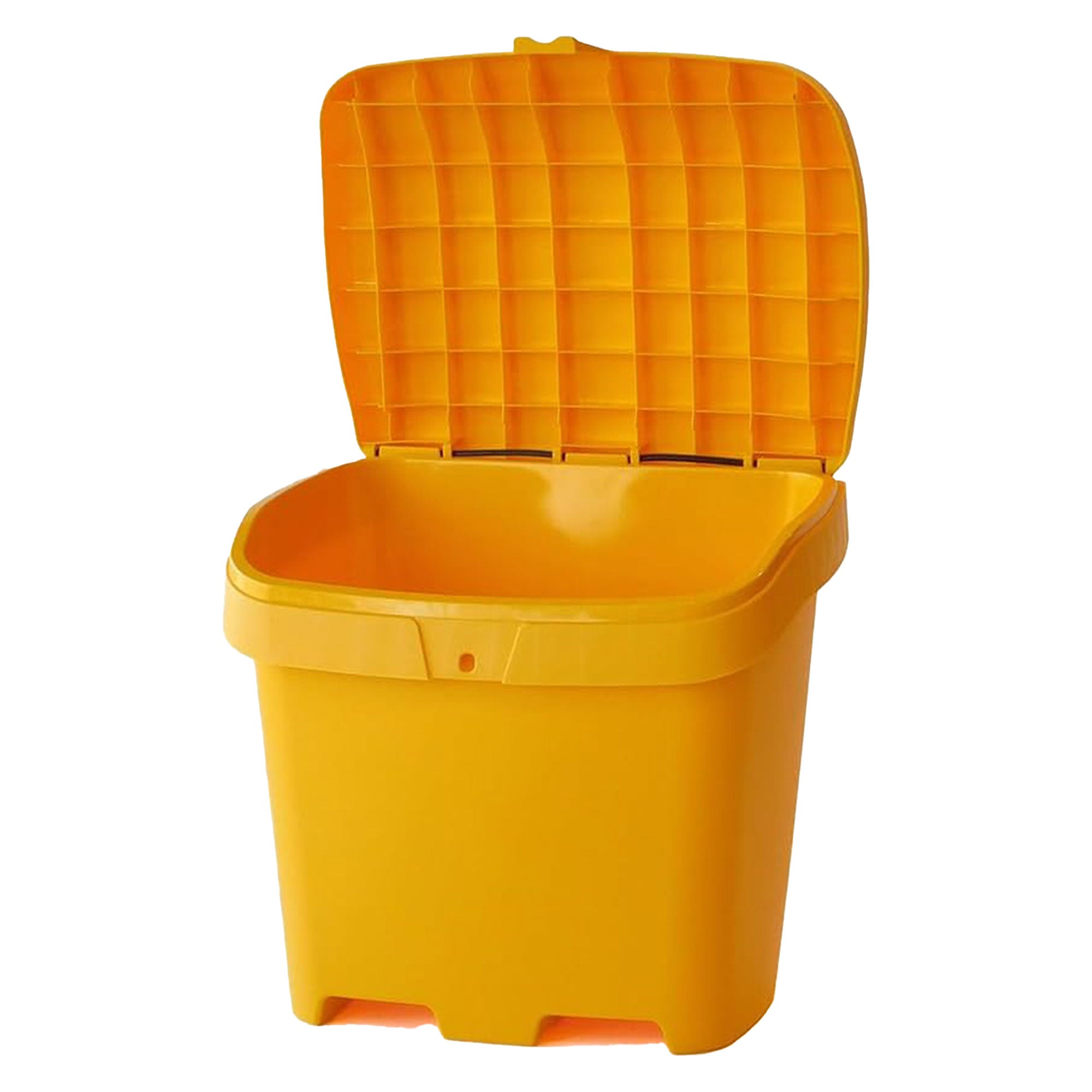 FCMP Outdoor 31 Gallon Salt & Sand Storage Box, Deck Container for Patio, Yellow - VMInnovations