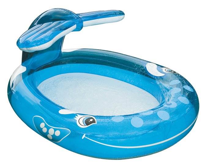 INTEX Inflatable Kids Spray Whale Swimming Spray Pool w/ Water Spout - Open Box - VMInnovations
