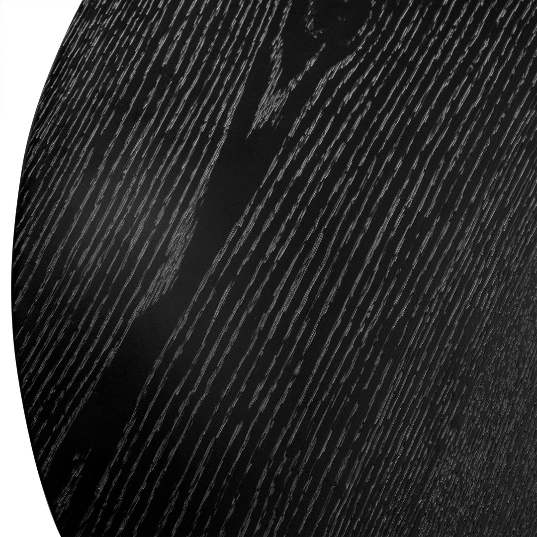 OWEN RUSTIC CIRCULAR WOODEN COFFEE TABLE IN AGED BLACK - VMInnovations