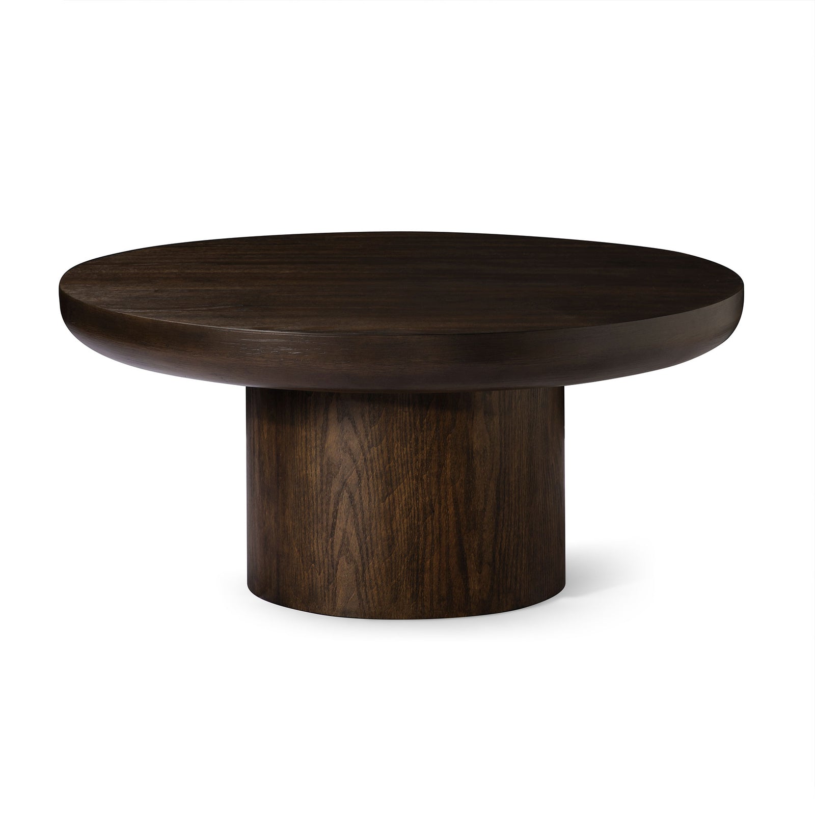 OWEN RUSTIC CIRCULAR WOODEN COFFEE TABLE IN AGED BROWN - VMInnovations