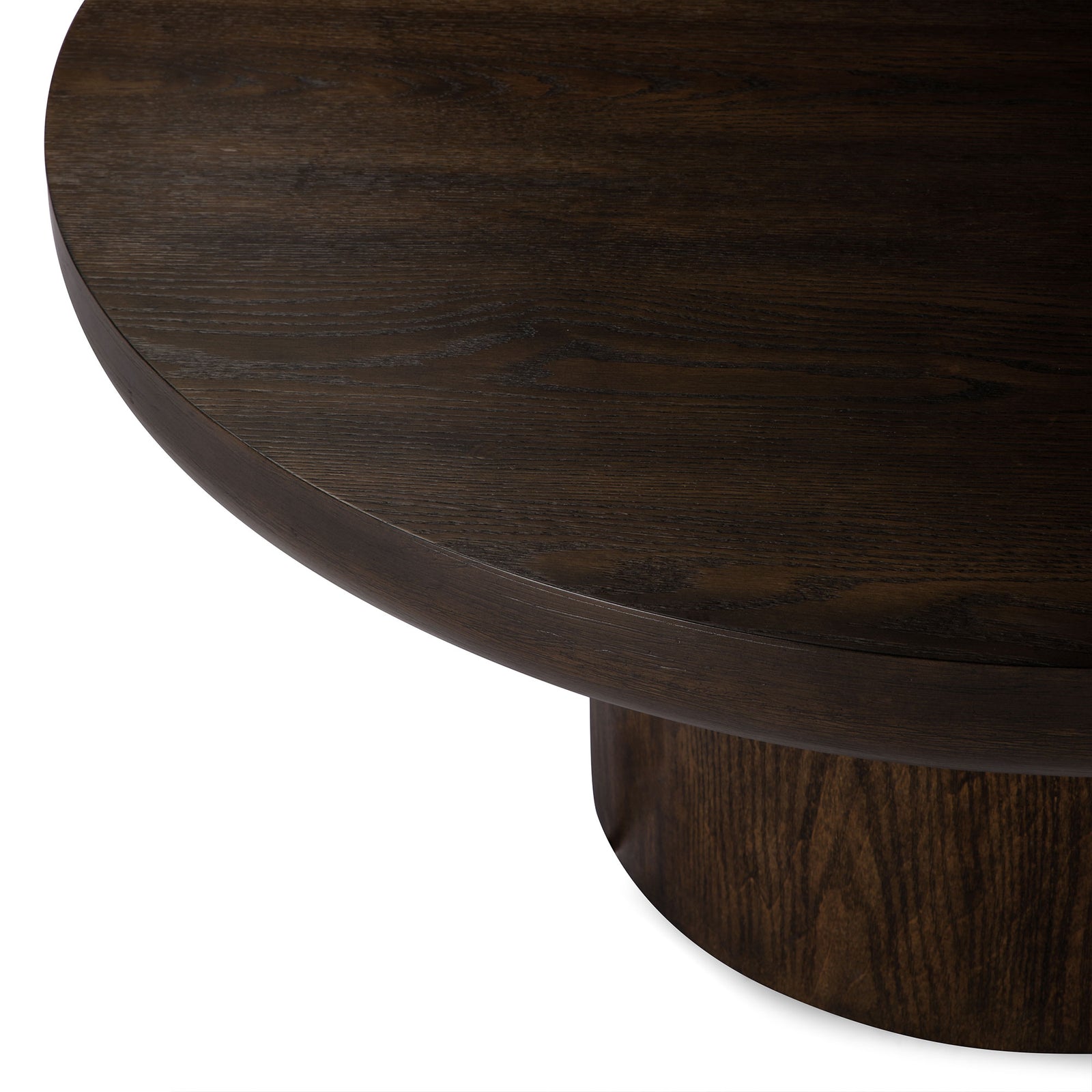 OWEN RUSTIC CIRCULAR WOODEN COFFEE TABLE IN AGED BROWN - VMInnovations