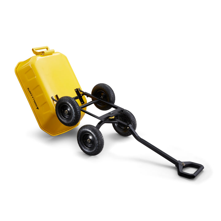 Gorilla Carts Heavy Duty Steel Yard Dump Cart Garden Wagon and 13" Tires, Yellow - VMInnovations