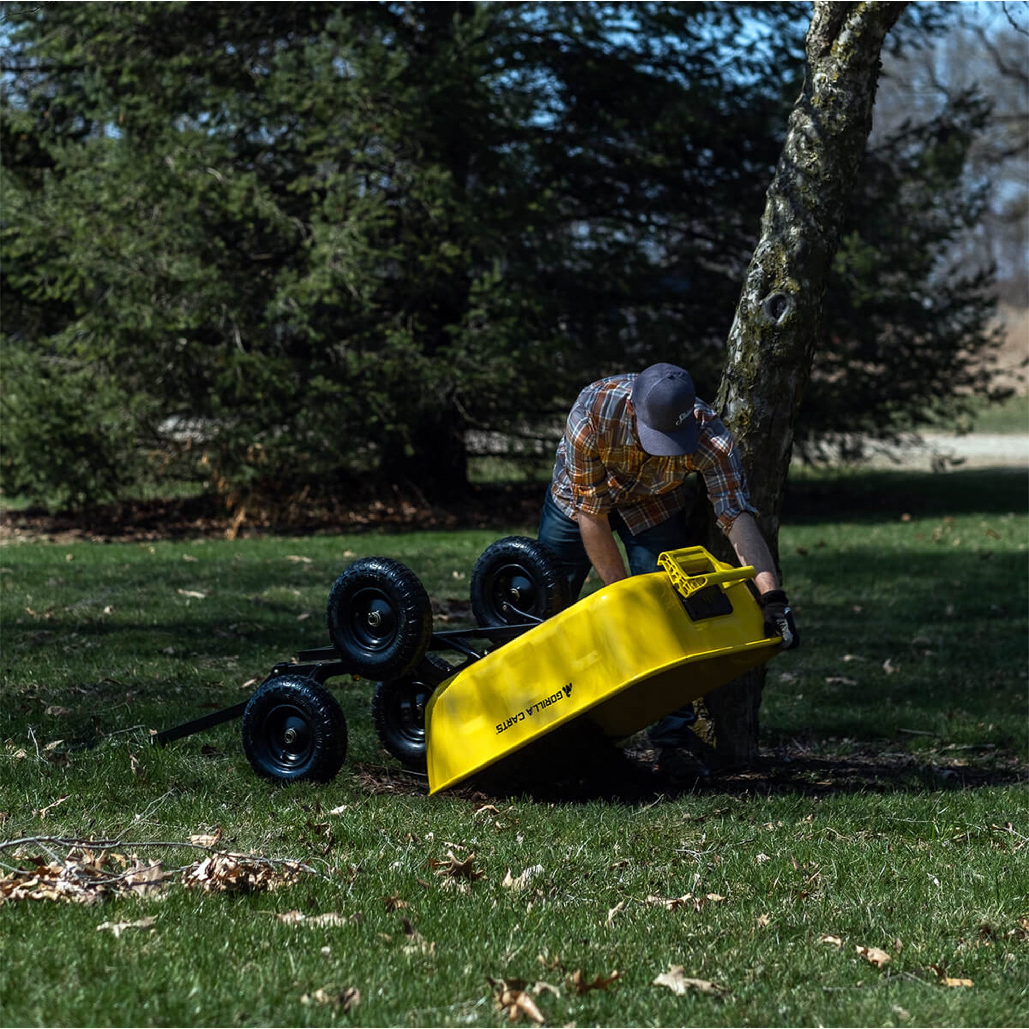 Gorilla Carts Heavy Duty Steel Yard Dump Cart Garden Wagon and 13" Tires, (Used) - VMInnovations