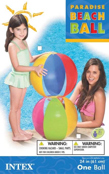INTEX 24" Inflatable Paradise Panel Colorful Beach Ball | 59032EP