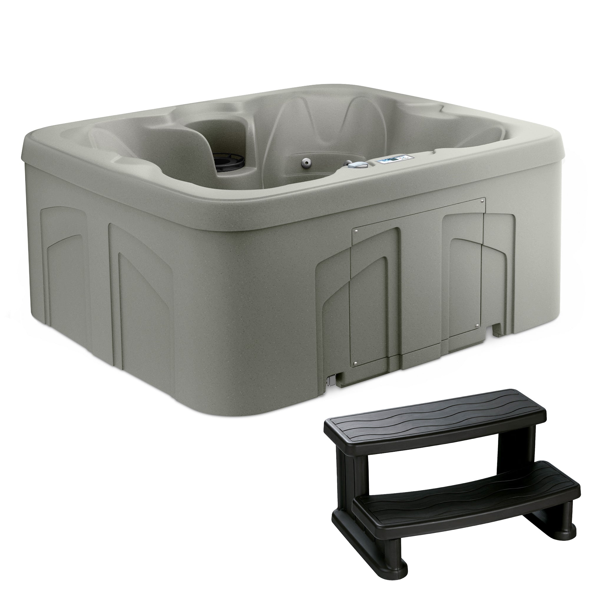 LifeSmart 4 Person Inflatable Hot Tub Spa, Side Step for Square & Round Hot Tubs - VMInnovations