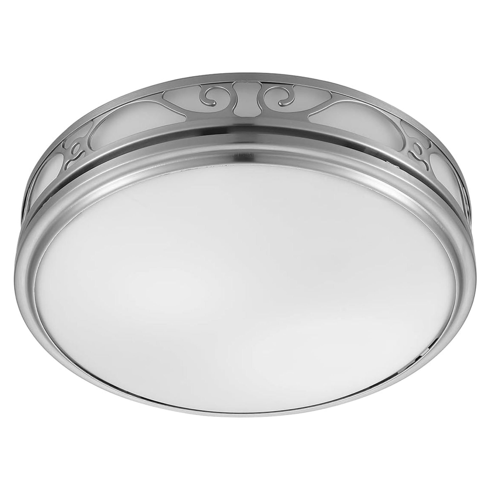 Good Housekeeping Roman Bathroom Ventilation Fan with Light, Brushed Nickel - VMInnovations