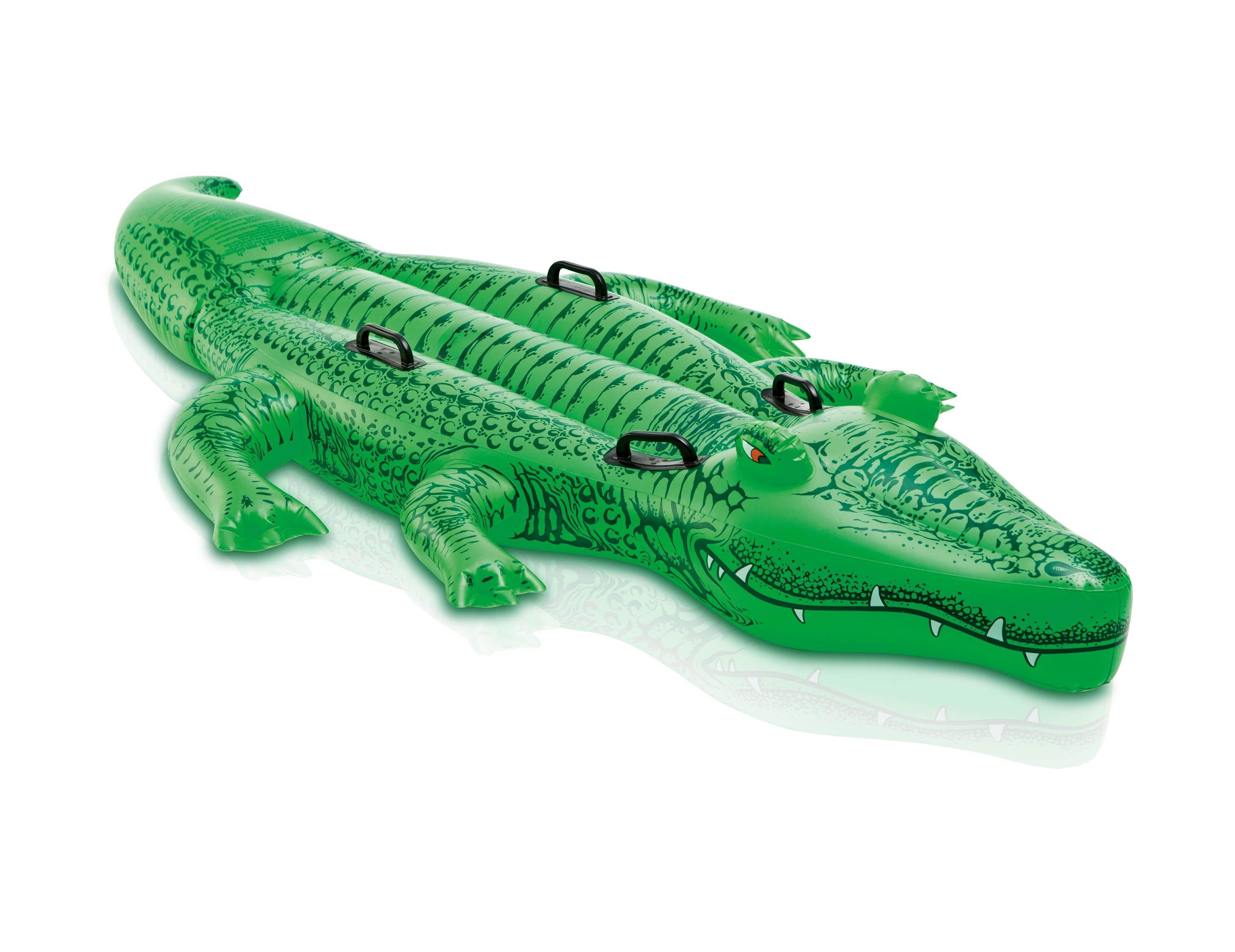 INTEX Friendly Gator Giant Inflatable Swimming Pool Ride-On Raft (Open Box)