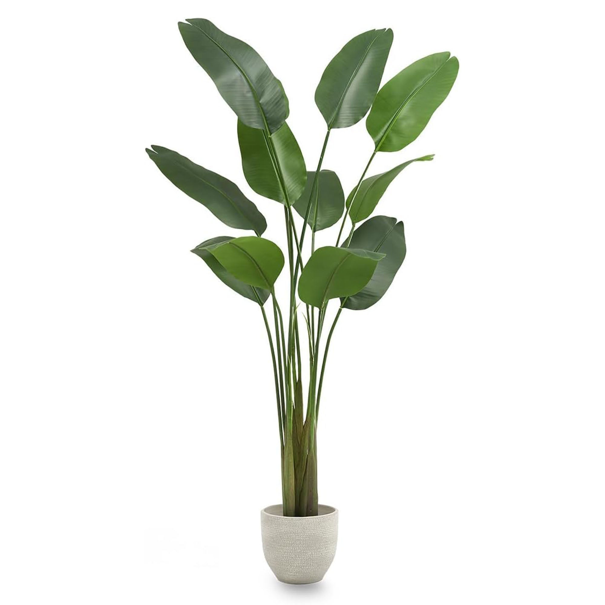Maia Shop Bird of Paradise 7 Ft Faux Plant, Fake Silk Tree with Realistic Leaves - VMInnovations