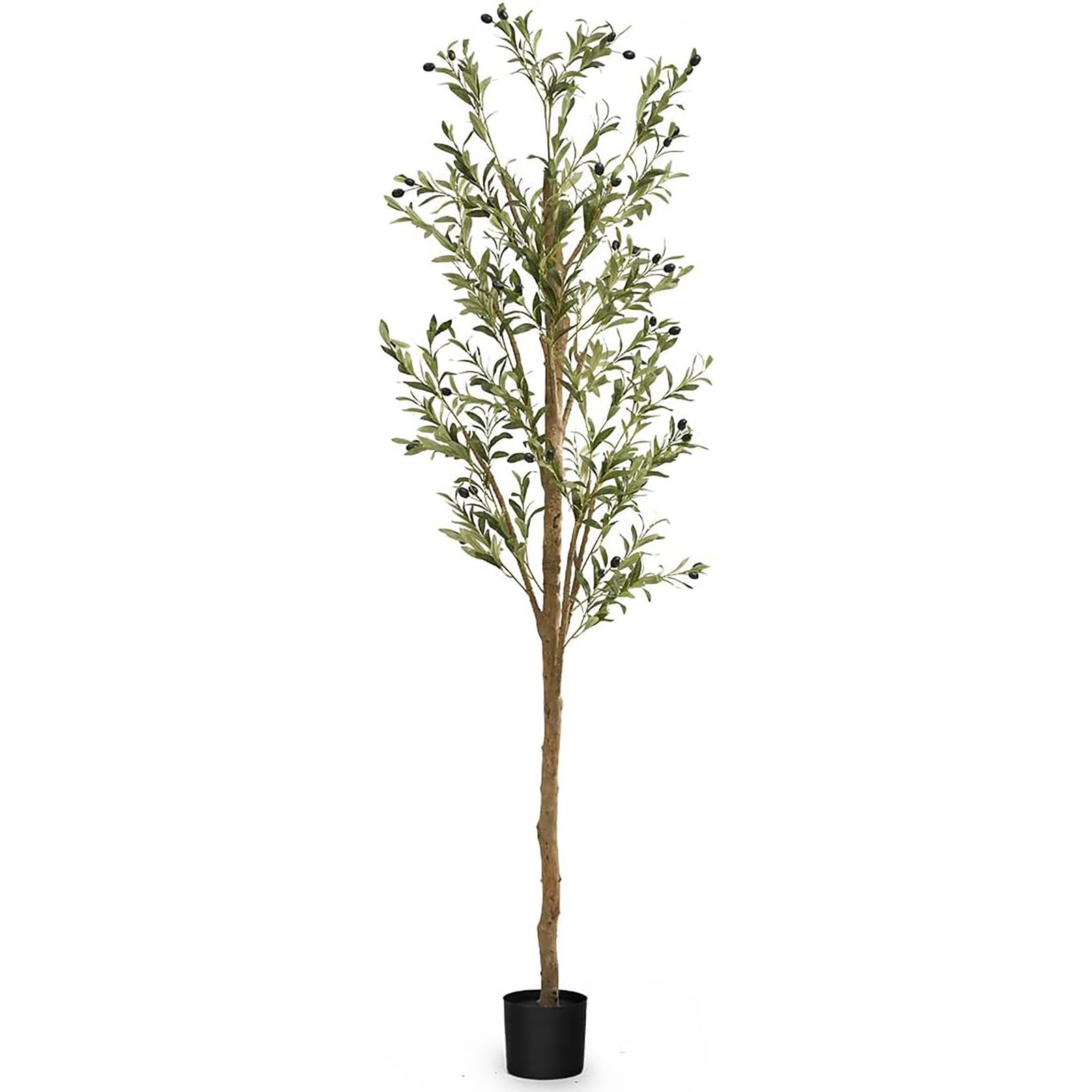 Maia Shop Olive Tree 7 Foot Faux Plant, Fake Silk Tree with Realistic Leaves - VMInnovations