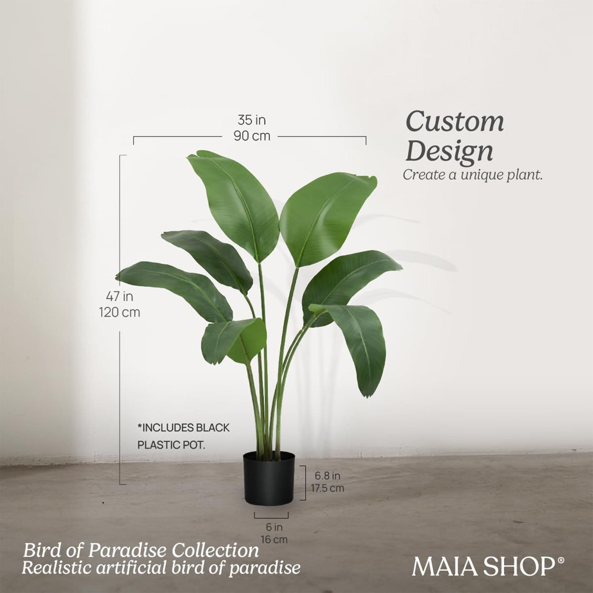 Maia Shop 4 Ft Faux Plant, Fake Silk Tree with Realistic Leaves(Open Box) - VMInnovations