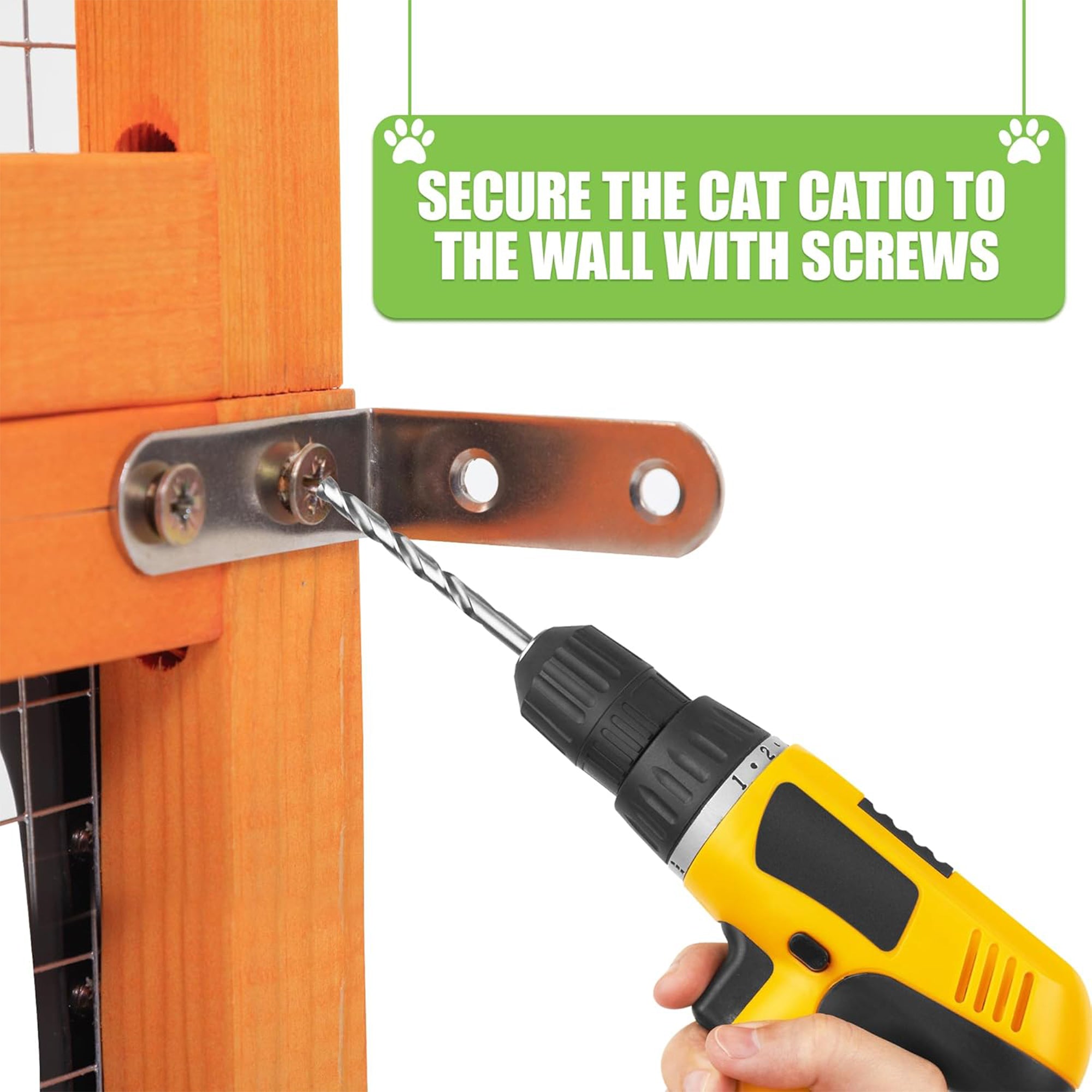 COZIWOW Outdoor Cat Catio w/ Window Access, Weatherproof Wood Enclosure, Orange - VMInnovations
