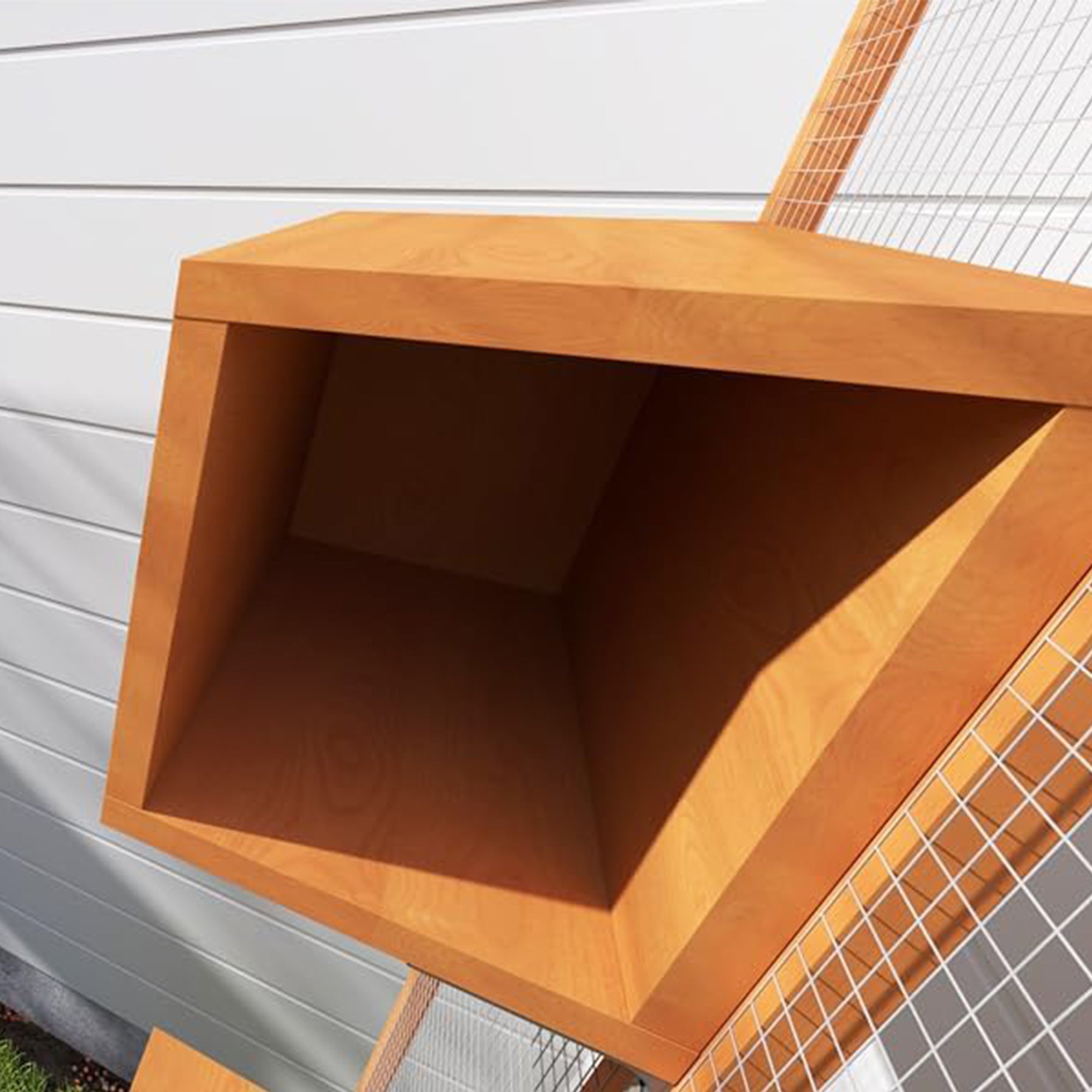 COZIWOW Outdoor Cat Catio w/ Window Access, Weatherproof Wood Enclosure, Orange - VMInnovations