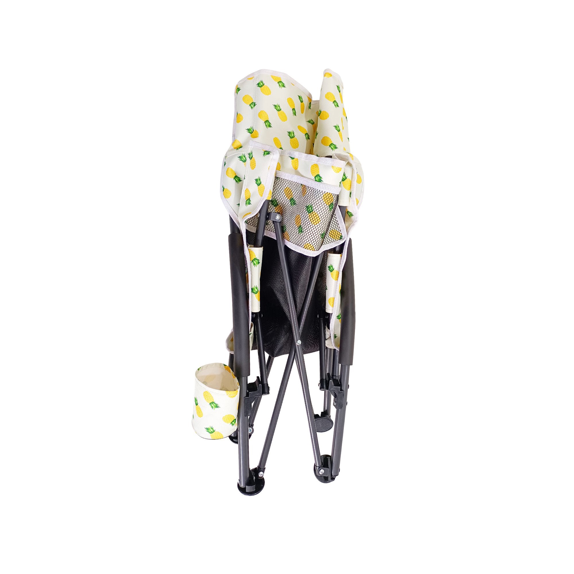 Bliss Hammocks Portable Collapsible Beach Lounge Chair with Cup Holder, Yellow - VMInnovations