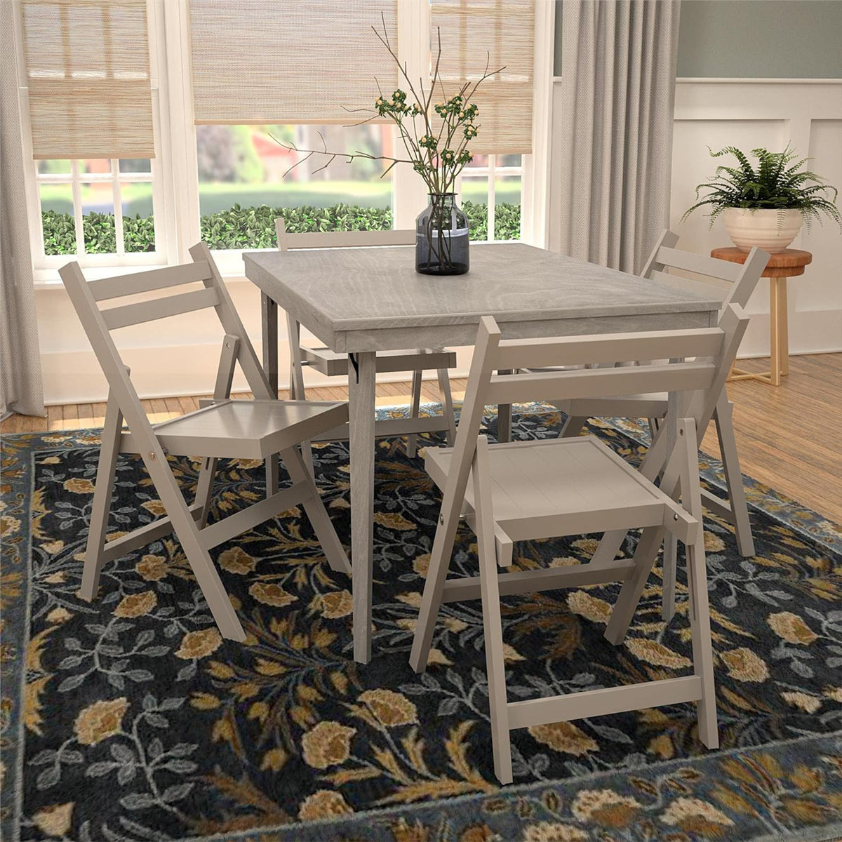 Cosco 2-Pack XL Folding Chairs, Slat Back, Indoor Dining or Extra Seating, Gray - VMInnovations