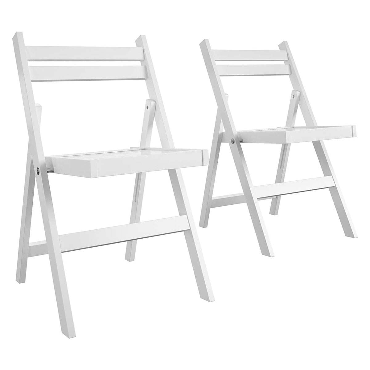 Cosco 2-Pack XL Folding Chairs, Slat Back, Indoor Dining or Extra Seating, White - VMInnovations