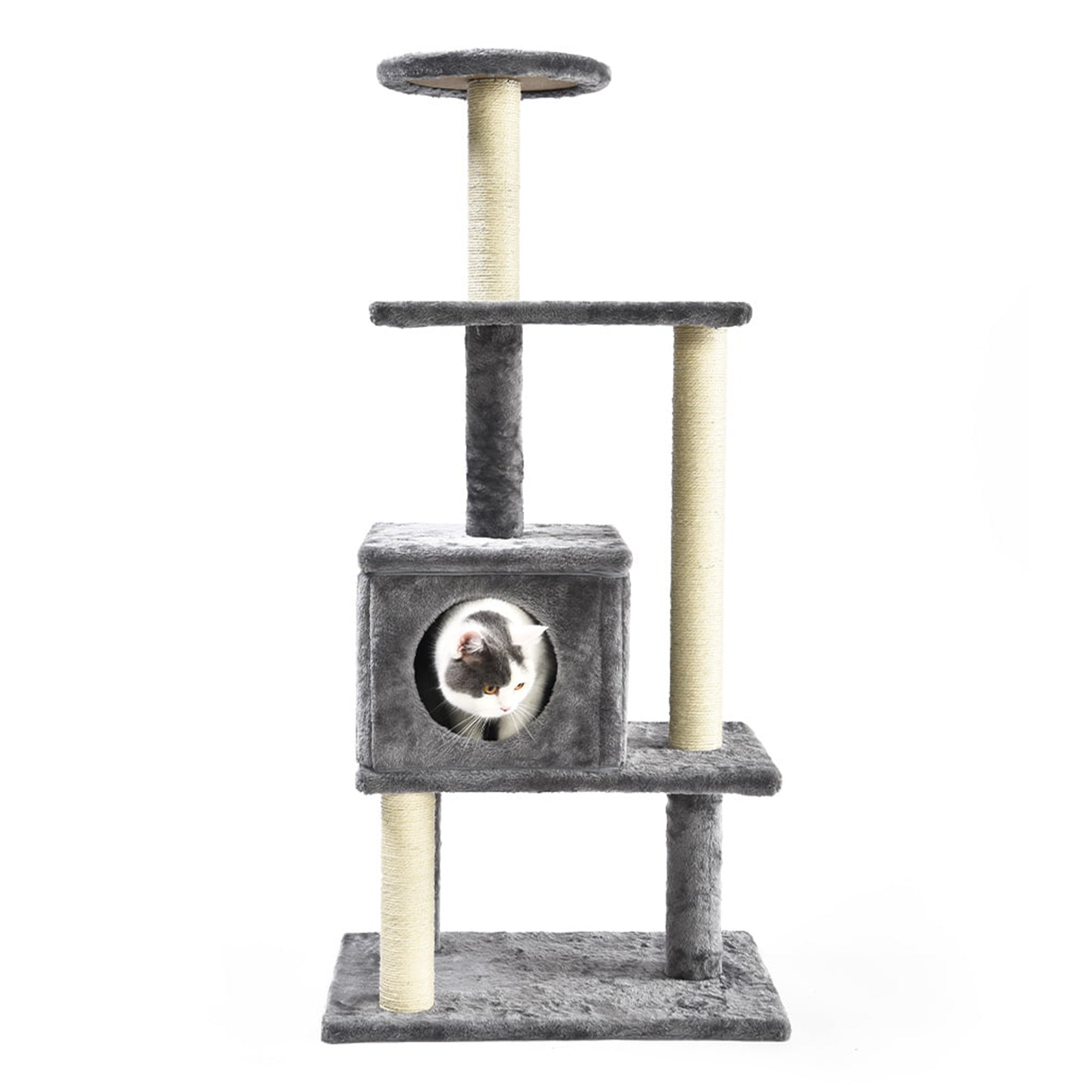 Max & Marlow 3 in 1 Transforming Cat Tree Tower, Scratching Post Design, Gray - VMInnovations
