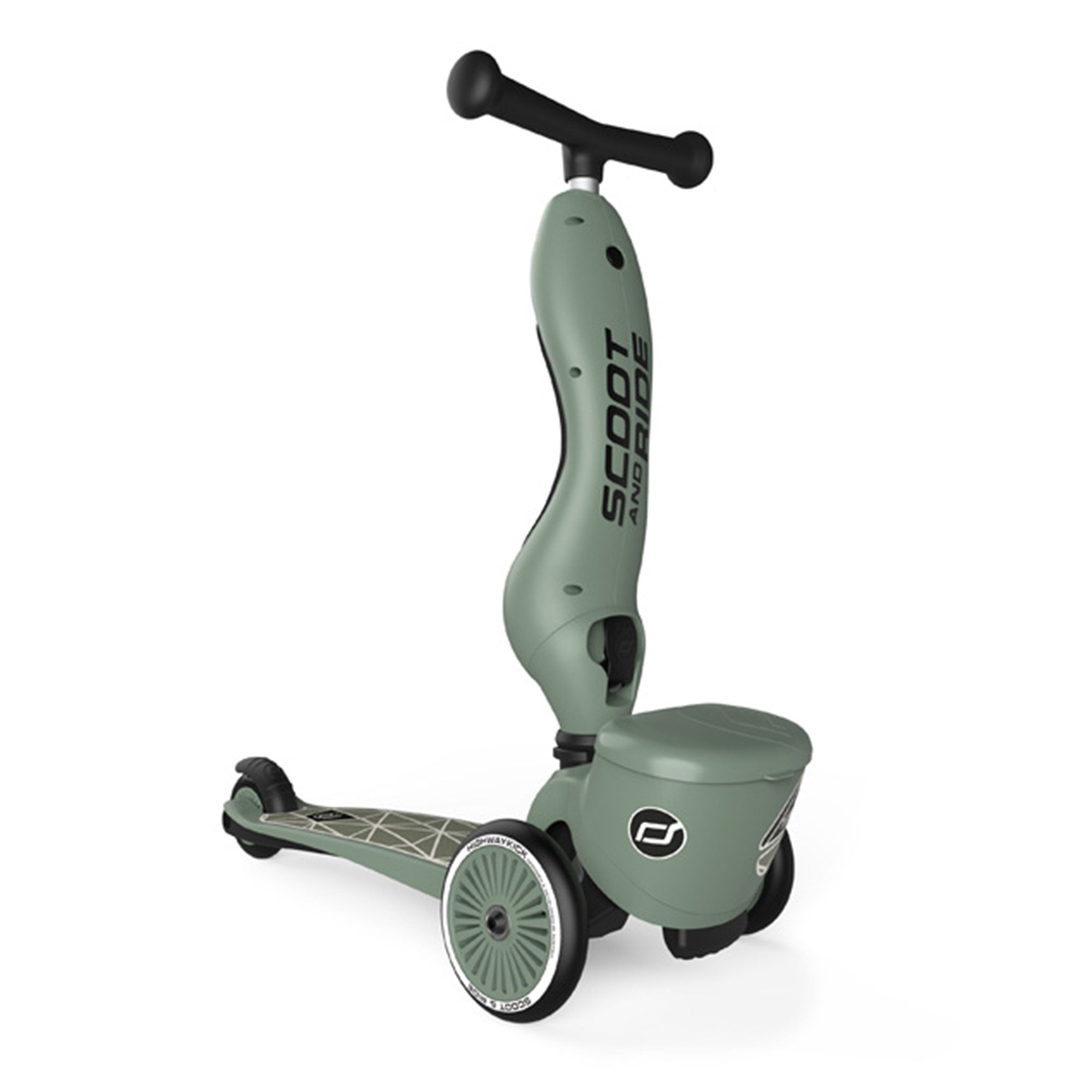 Scoot & Ride 2-in-1 Kids Scooter with Basket, Highwaykick 1 Lifestyle, Green - VMInnovations