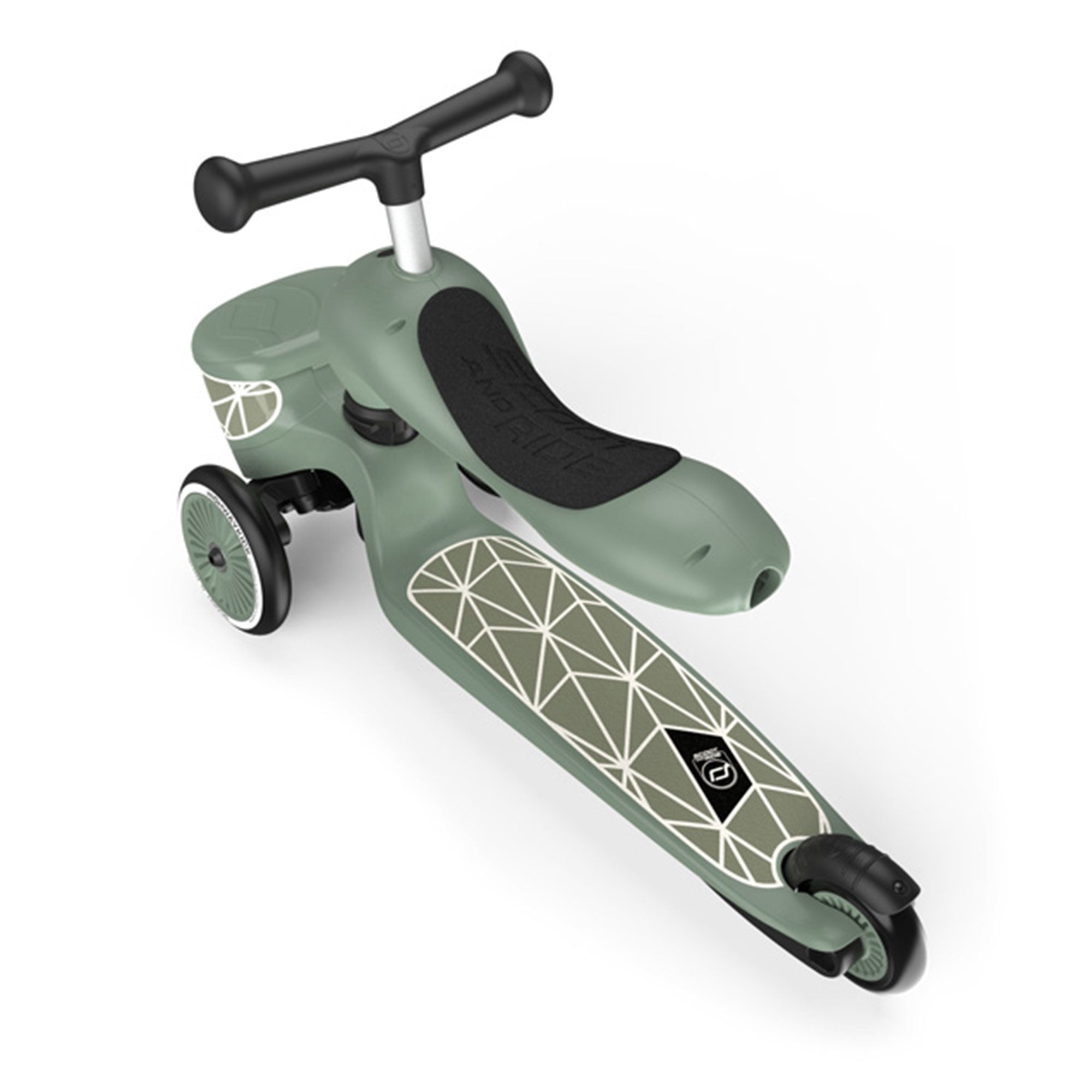 Scoot & Ride 2-in-1 Kids Scooter with Basket, Highwaykick 1 Lifestyle, Green - VMInnovations