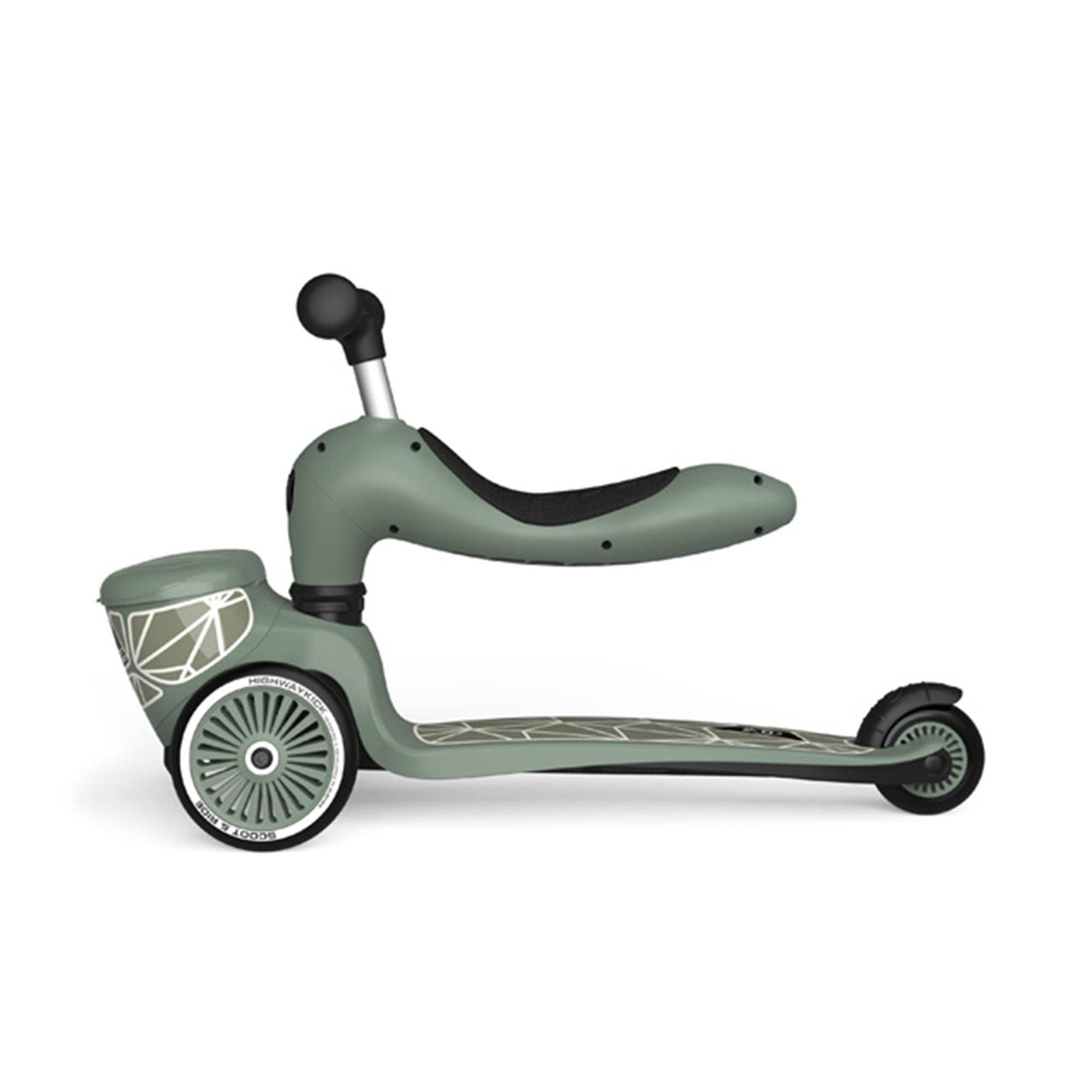 Scoot & Ride 2-in-1 Kids Scooter with Basket, Highwaykick 1 Lifestyle, Green - VMInnovations