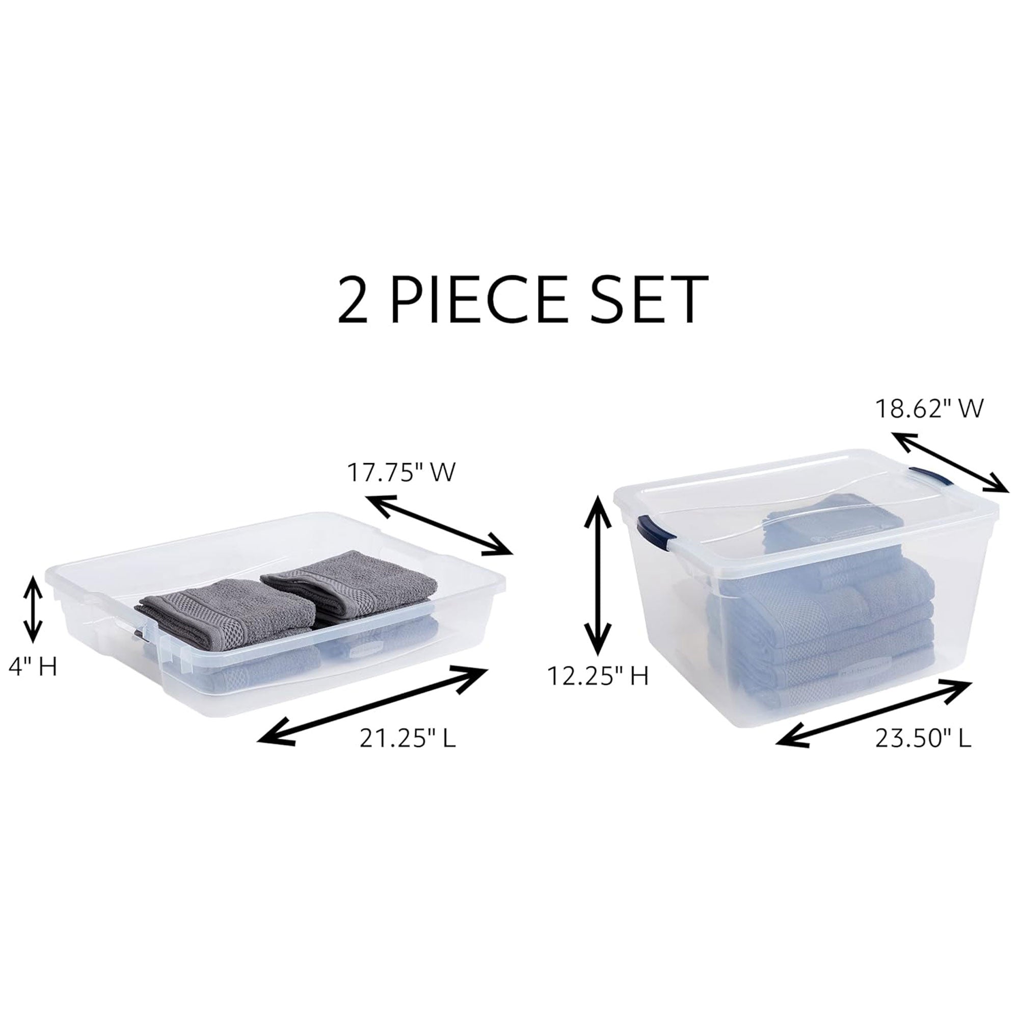 Rubbermaid 4pk 74 Qt Storage Containers w/Lids, Garage & Home, Clear (Open Box)