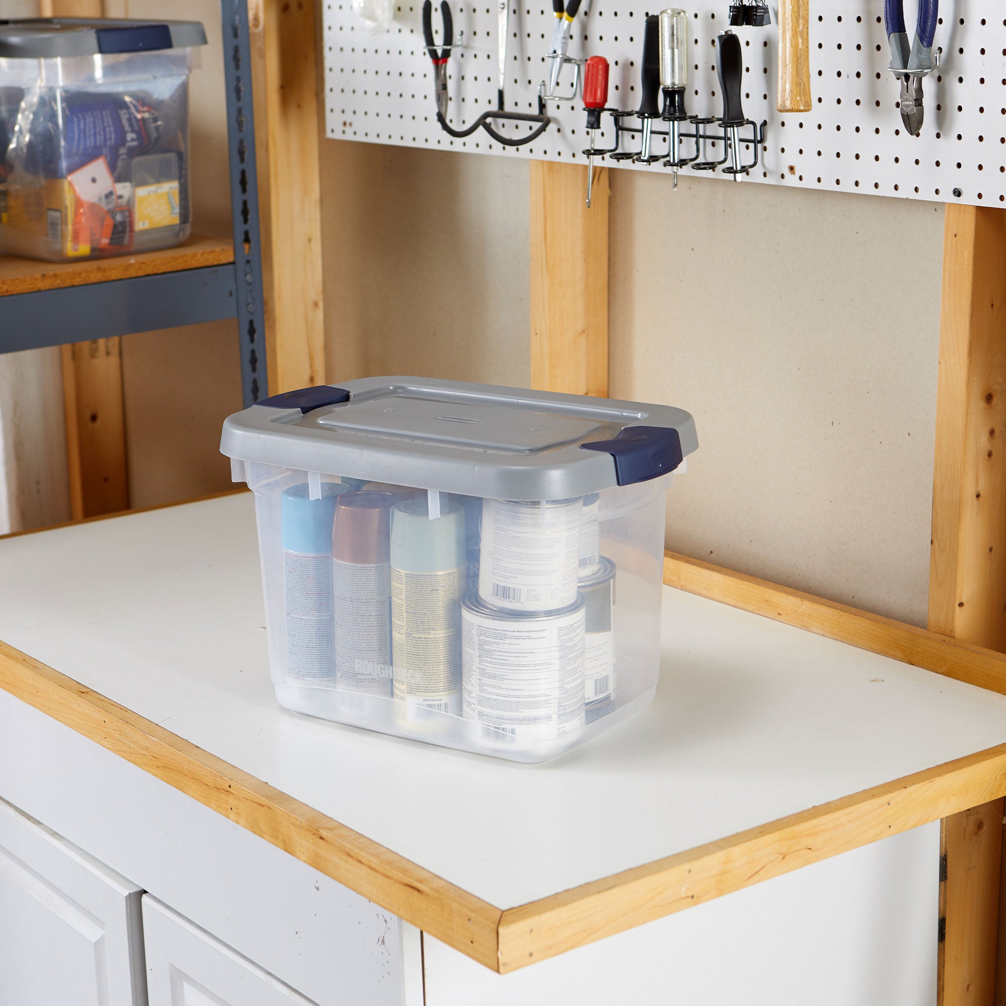 Rubbermaid 6 Pack Roughneck Clear Storage Containers, Stackable Totes, 19 Quart - VMInnovations