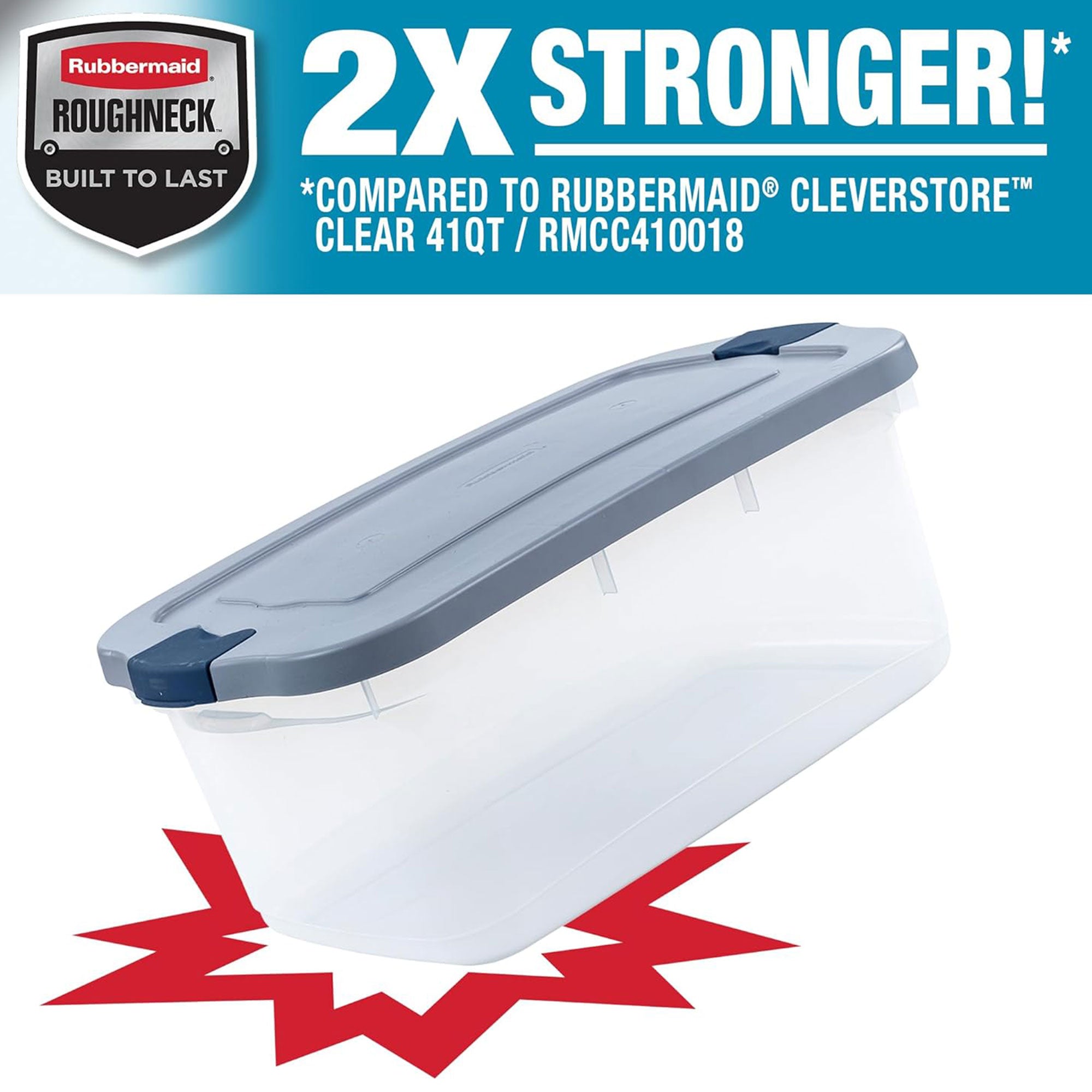 Rubbermaid 5 Pack Roughneck Clear Storage Containers, 50 Quart (Open Box) - VMInnovations