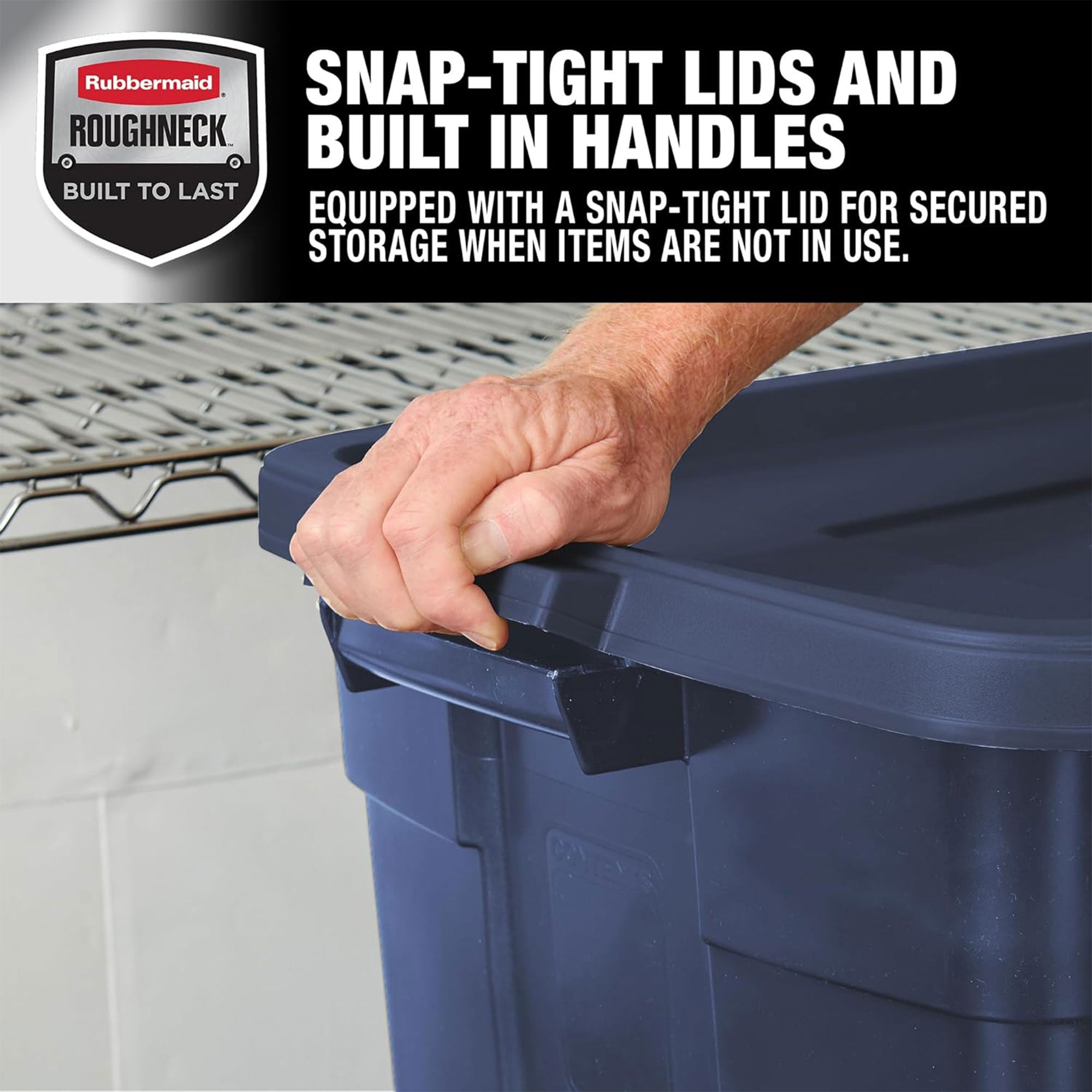 Rubbermaid 10PK Stackable Plastic Storage Containers with Lids, Indigo(Open Box) - VMInnovations