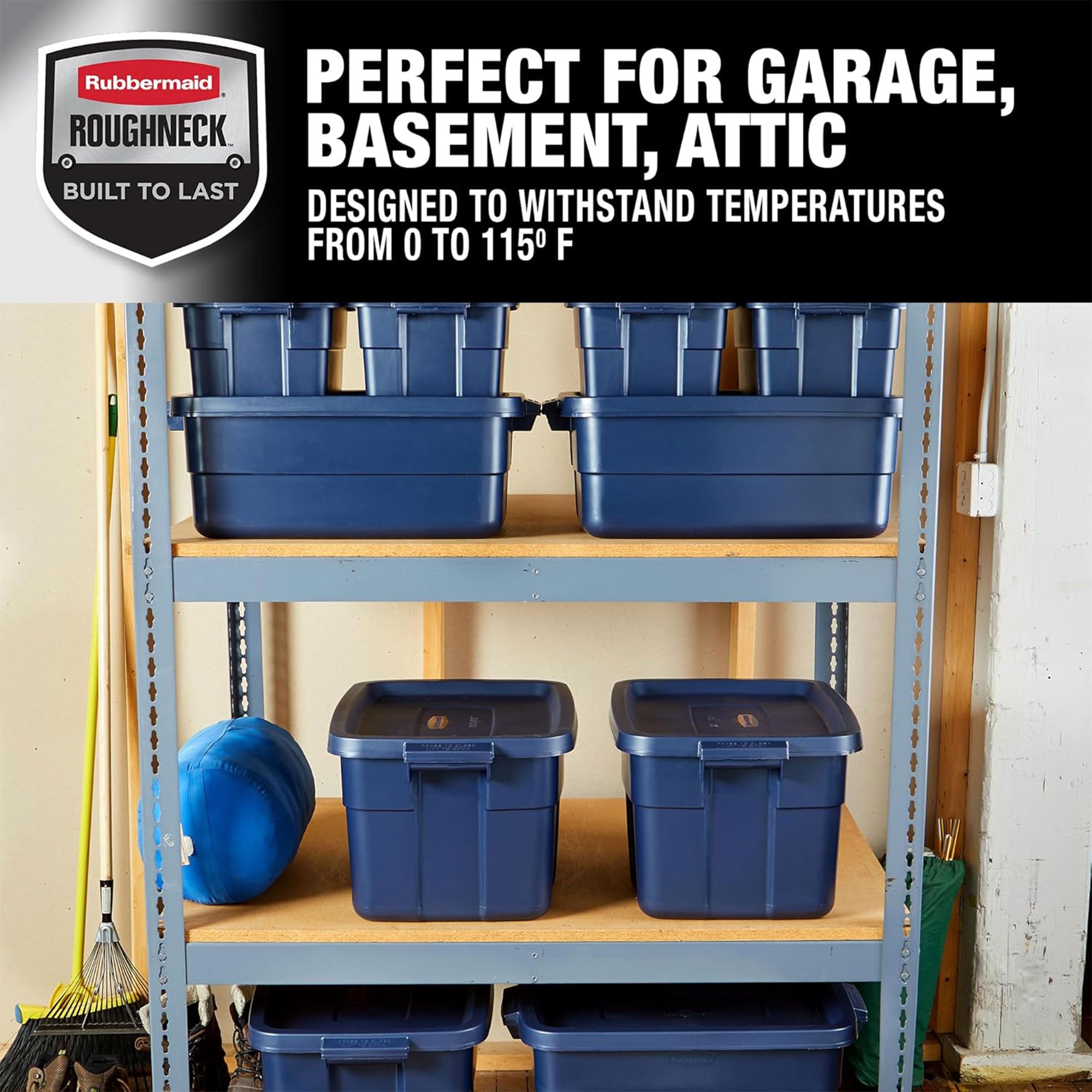 Rubbermaid 10PK Stackable Plastic Storage Containers with Lids, Indigo(Open Box) - VMInnovations