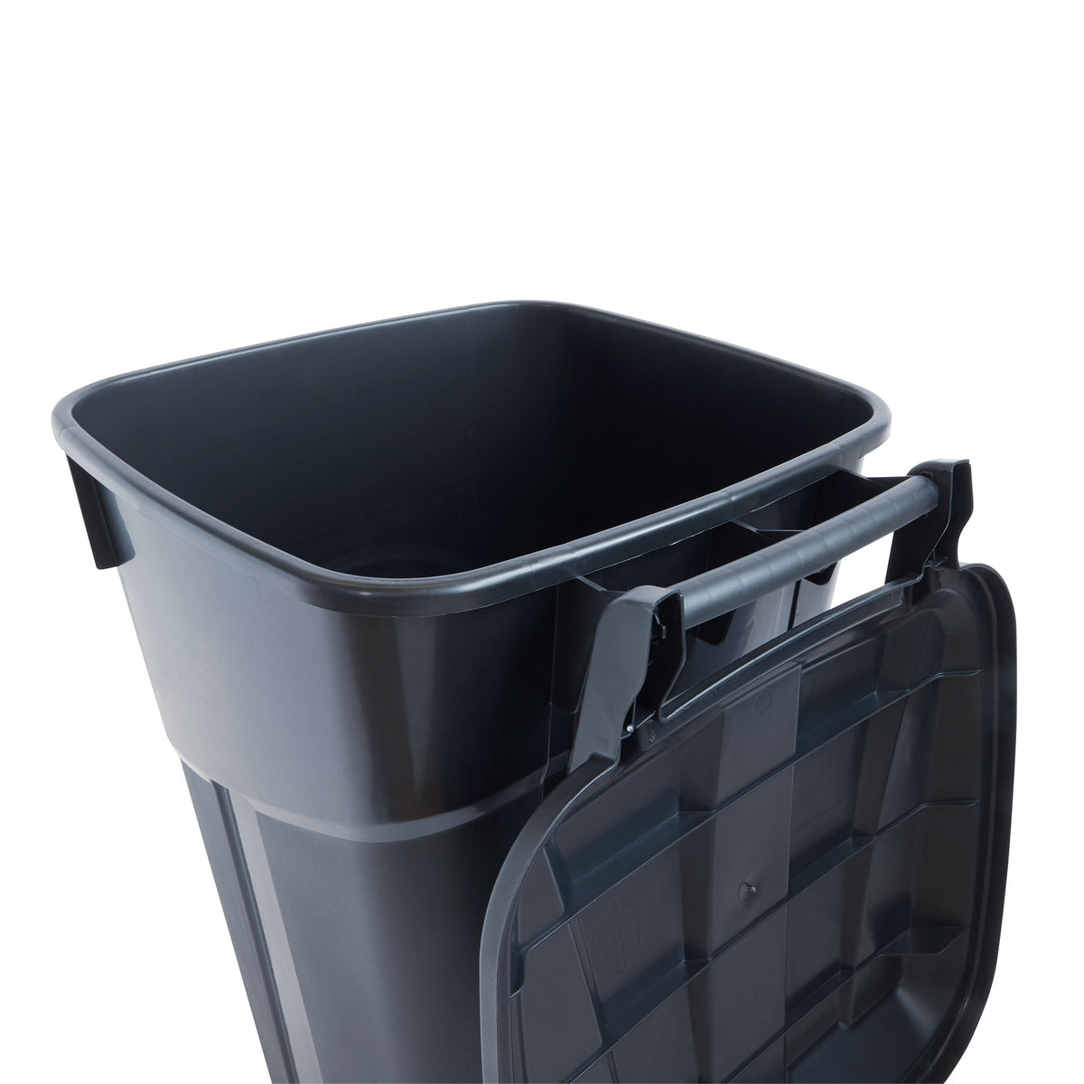United Solutions 2 Pack Outdoor Trash Can w/Lid and Wheels, 32 Gal, Black (Used) - VMInnovations