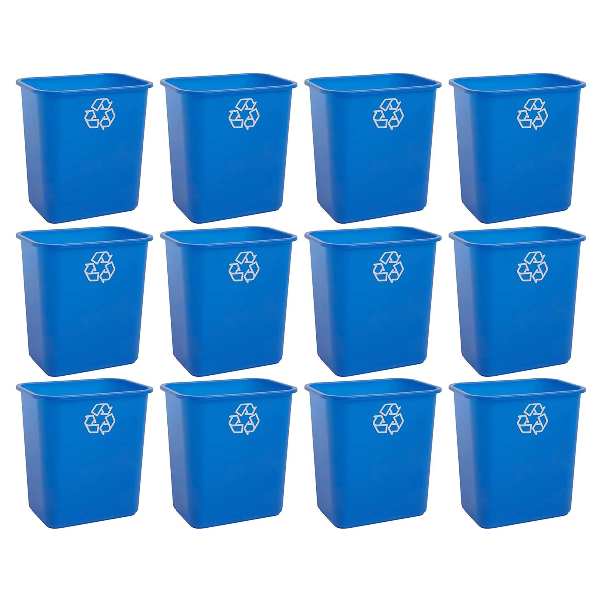 United Solutions 12pk Open Top Recycling Bin Space Saving Can, 7 Gal (Open Box) - VMInnovations