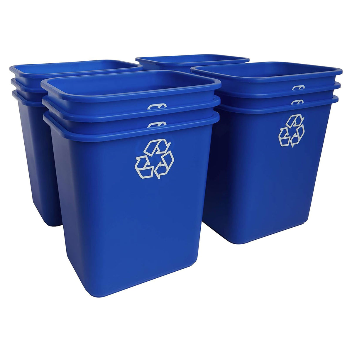 United Solutions 12pk Open Top Recycling Bin Space Saving Can, 7 Gal (Open Box) - VMInnovations