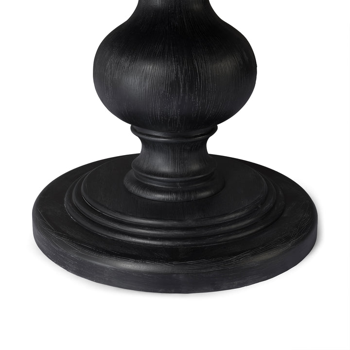 Zola Classical Round Wooden Dining Table in Antiqued Black Finish - VMInnovations