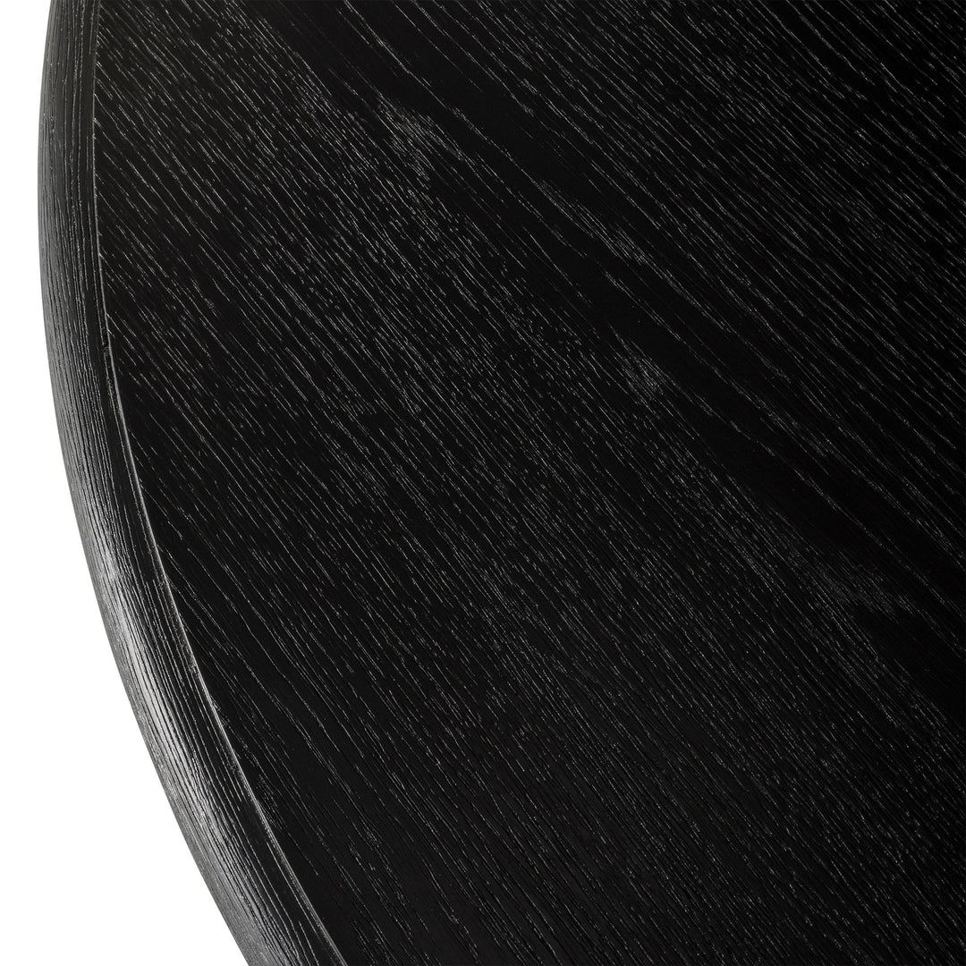 Zola Classical Round Wooden Dining Table in Antiqued Black Finish - VMInnovations